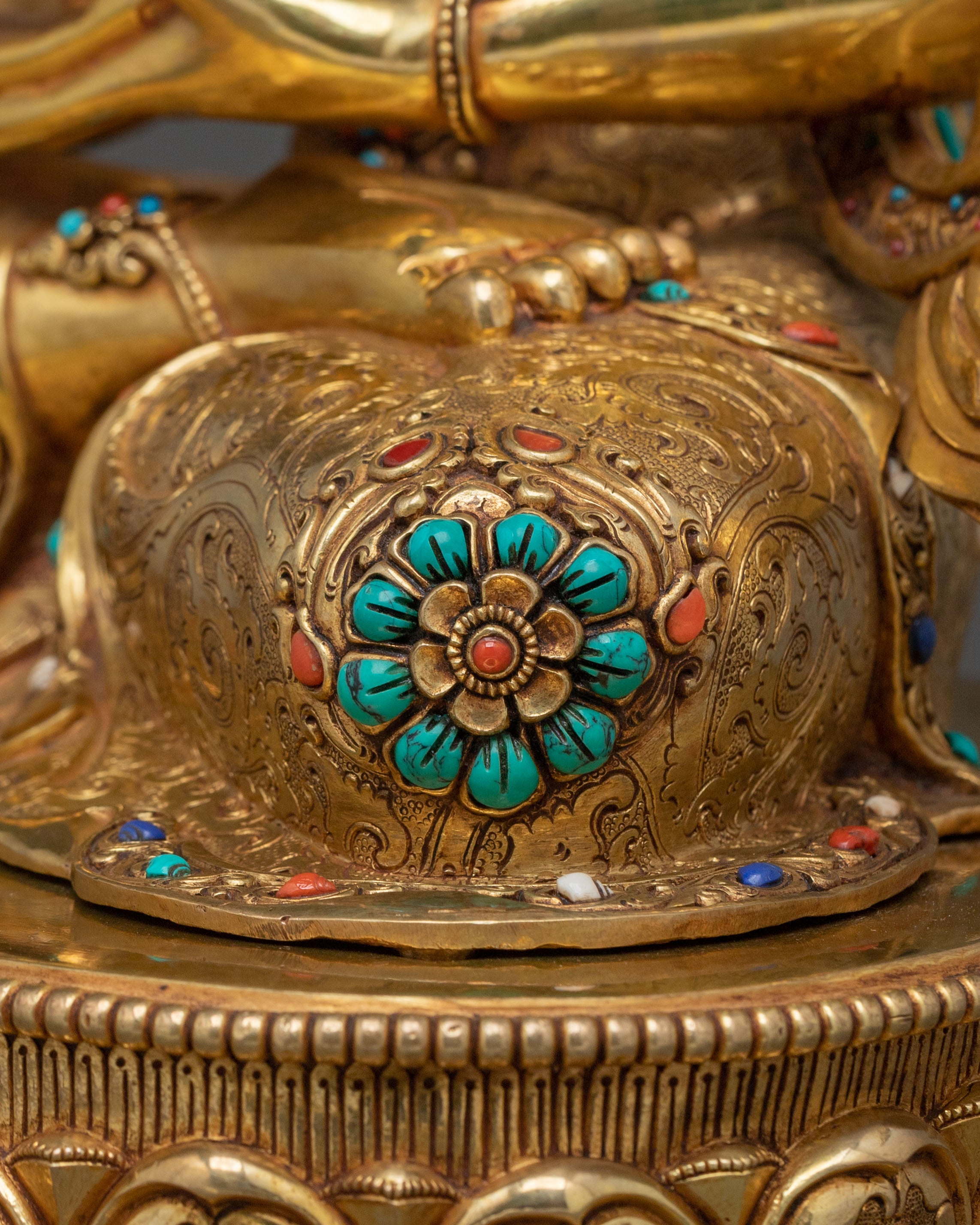 Handcrafted Copper Amitayus Statue | Buddha of Long Life and Healing