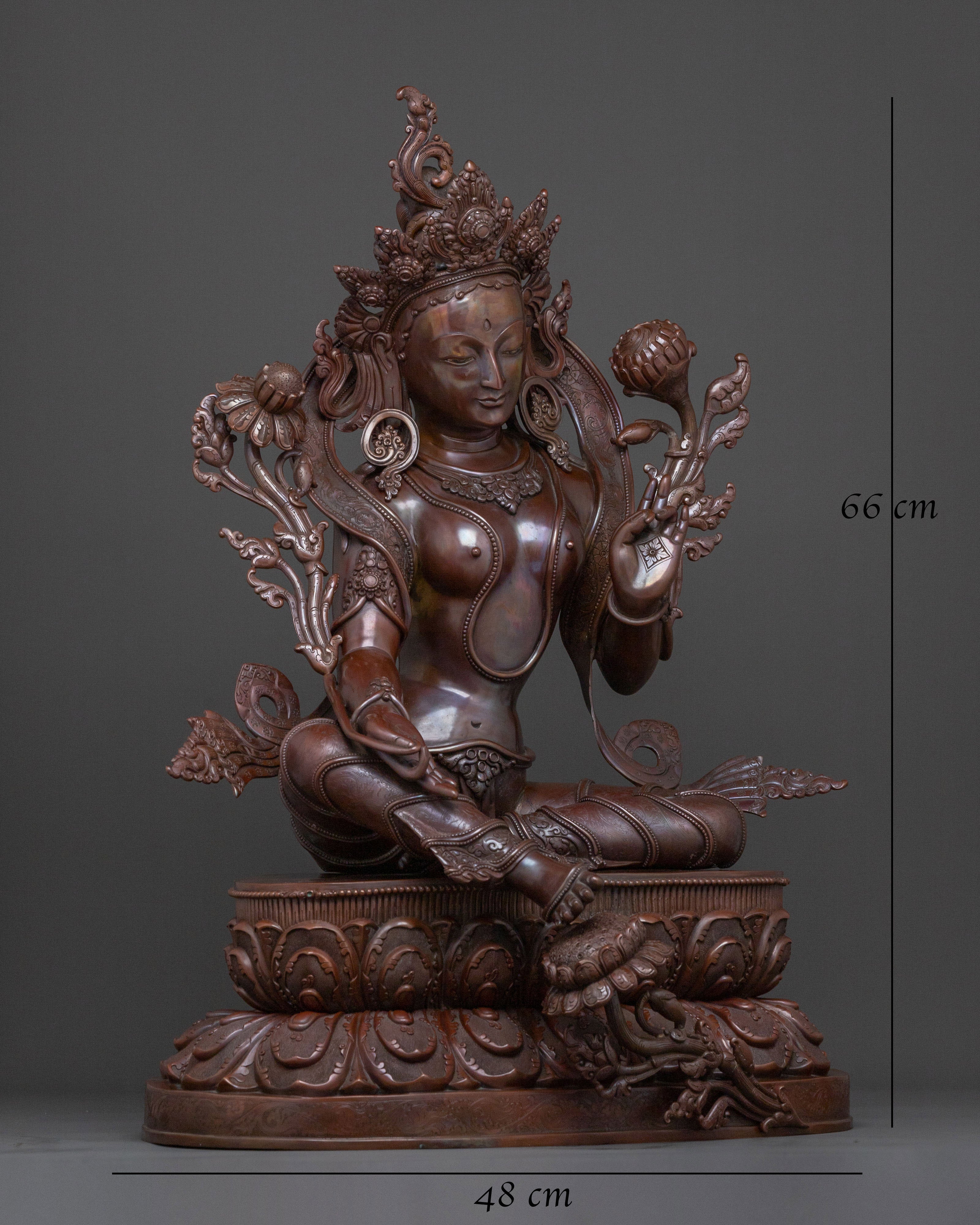 Divine Green Tara Figurine | Tibetan Buddhist Goddess