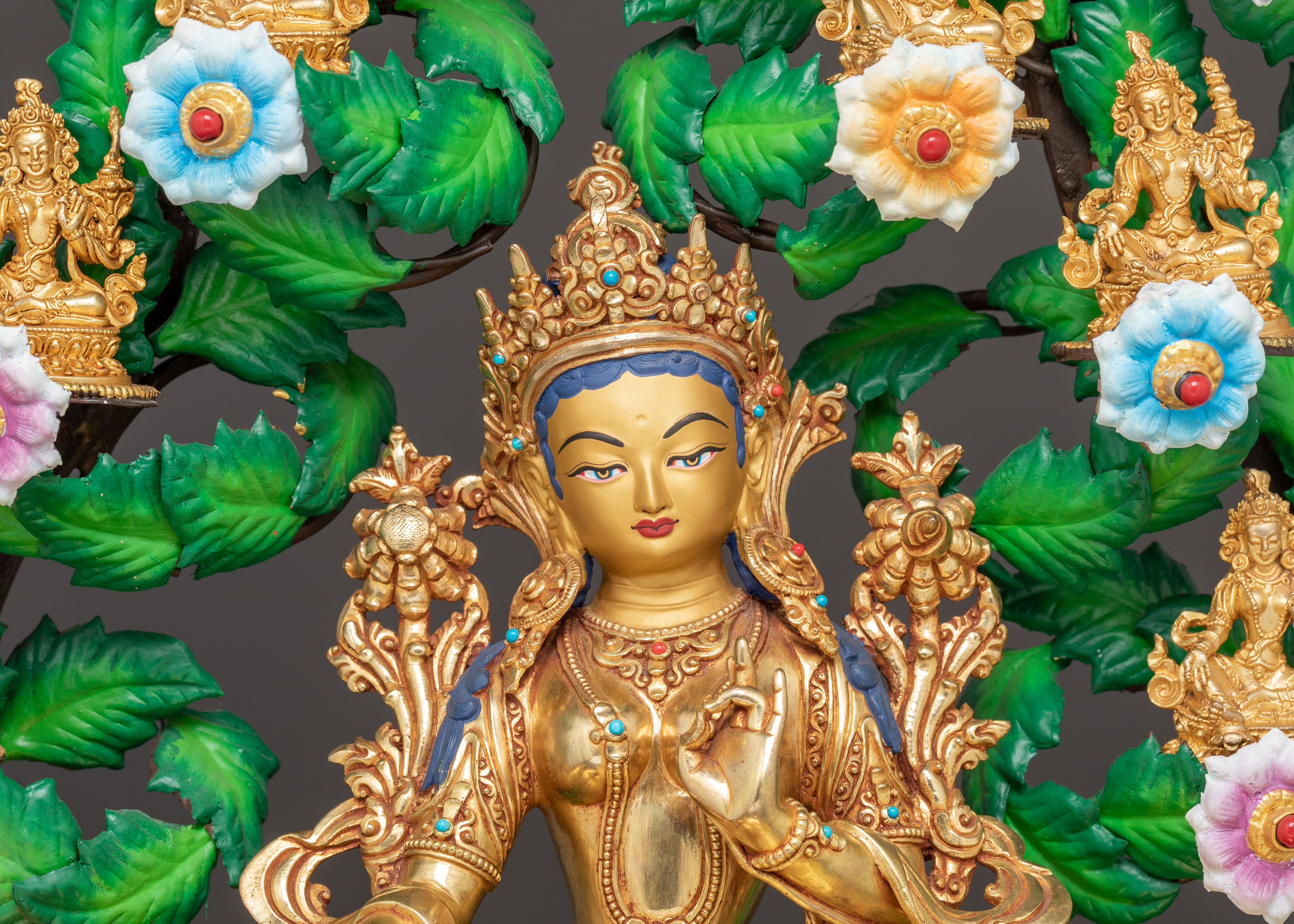 Handmade Twenty-One Tara Copper Set | 21 Tara Sculpture Set