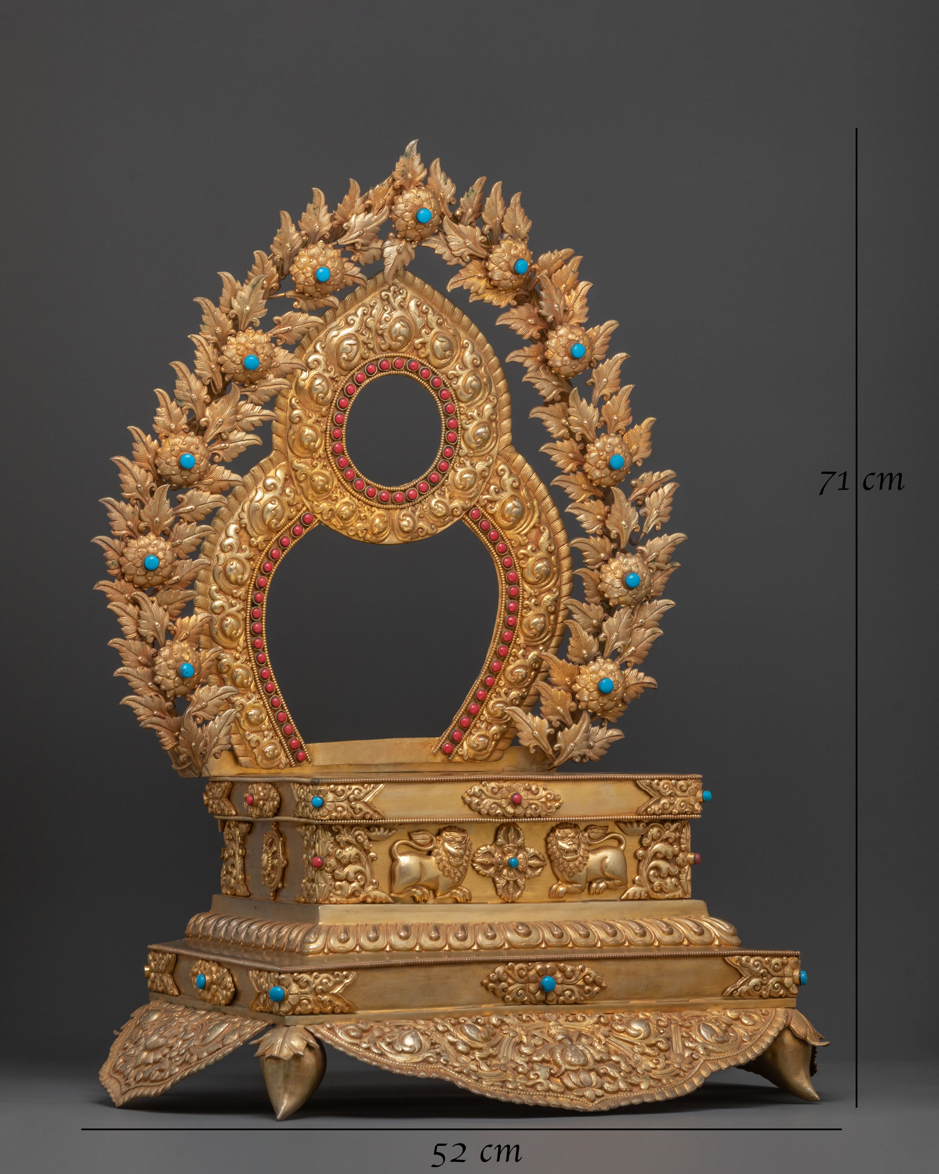 Throne, 24K Gold Gilded Altar Base | Sacred Altar Seat for Statues