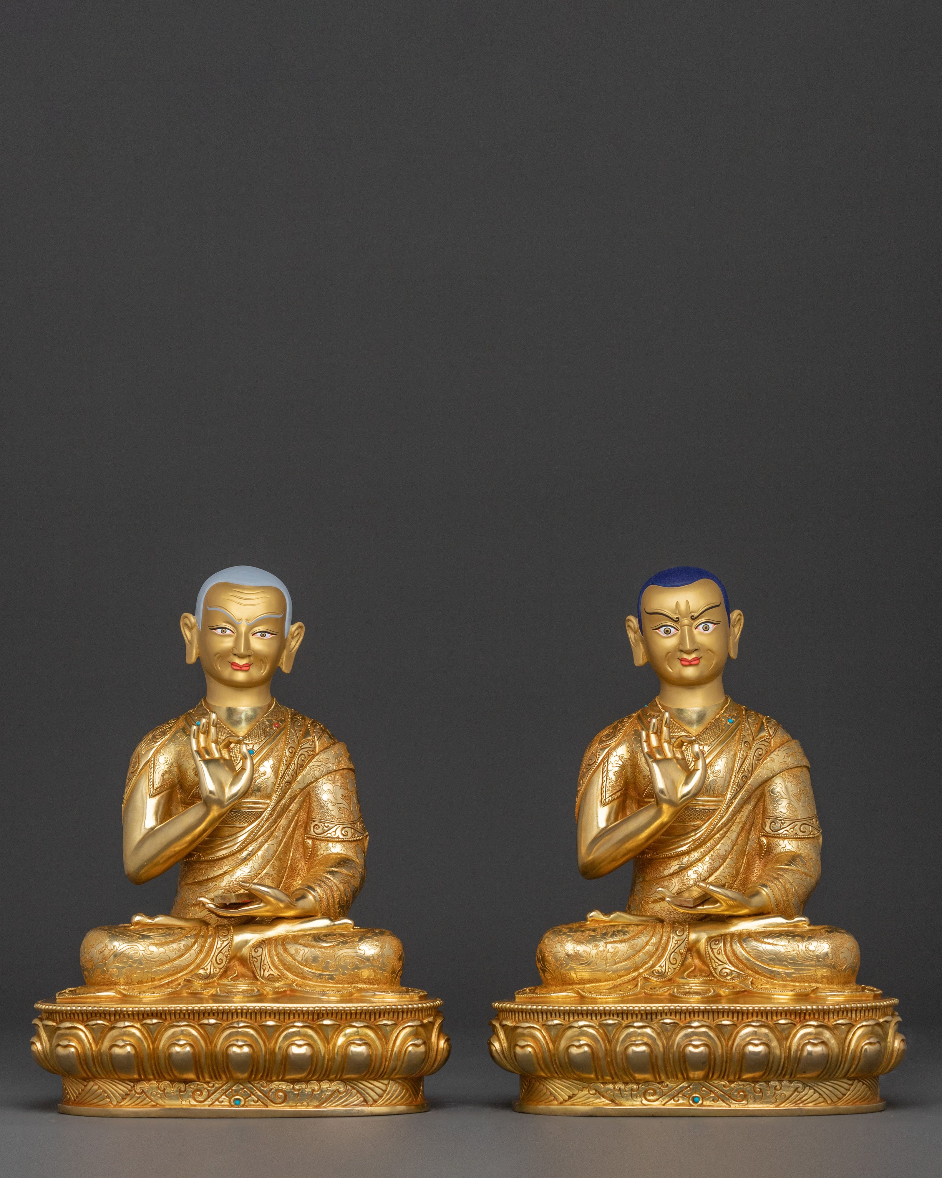 Tsongkhapa with Two Disciples Statue Set | Himalayan Buddhist Art