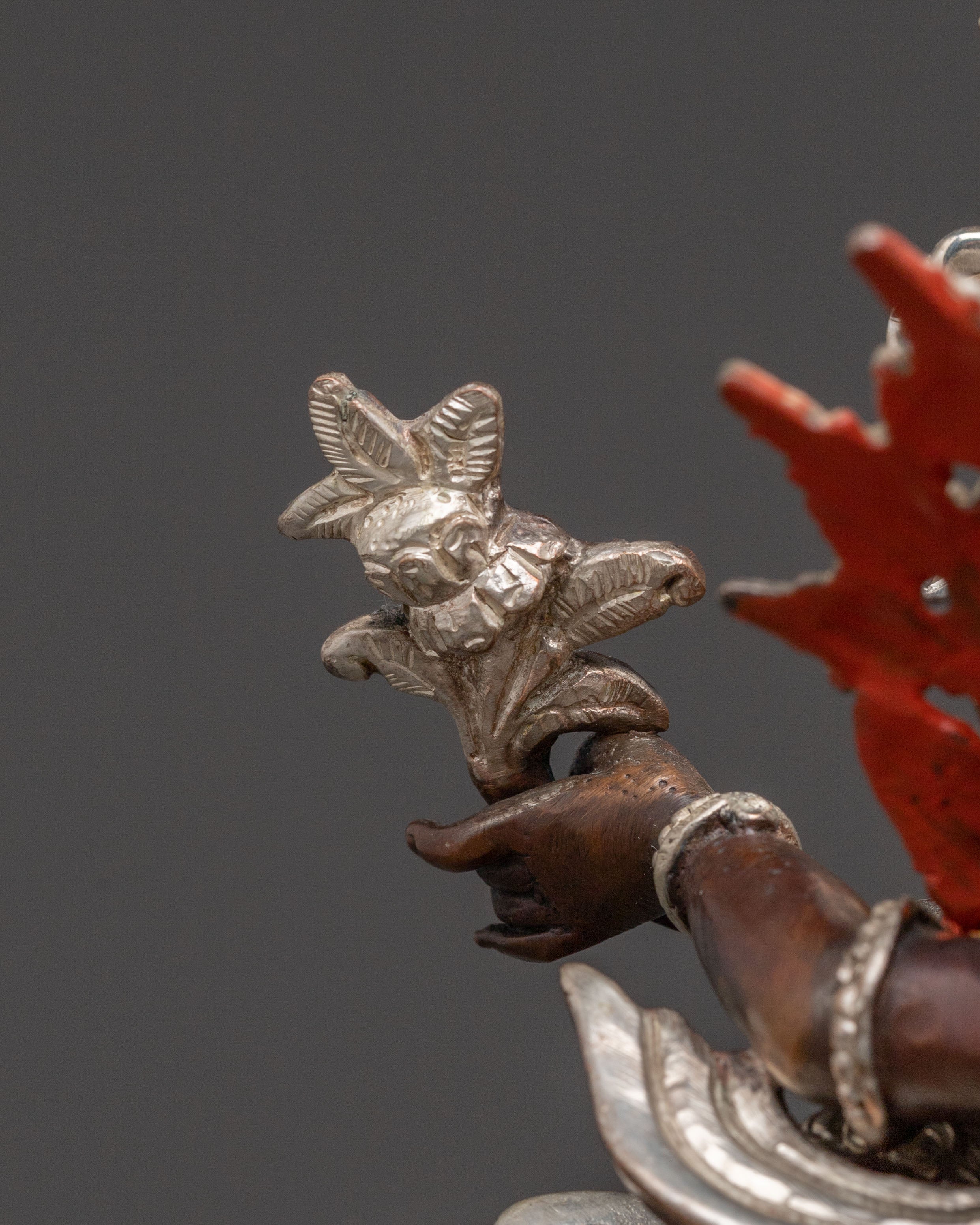 Green Dzambhala Statue: Oxidized Copper Abundance