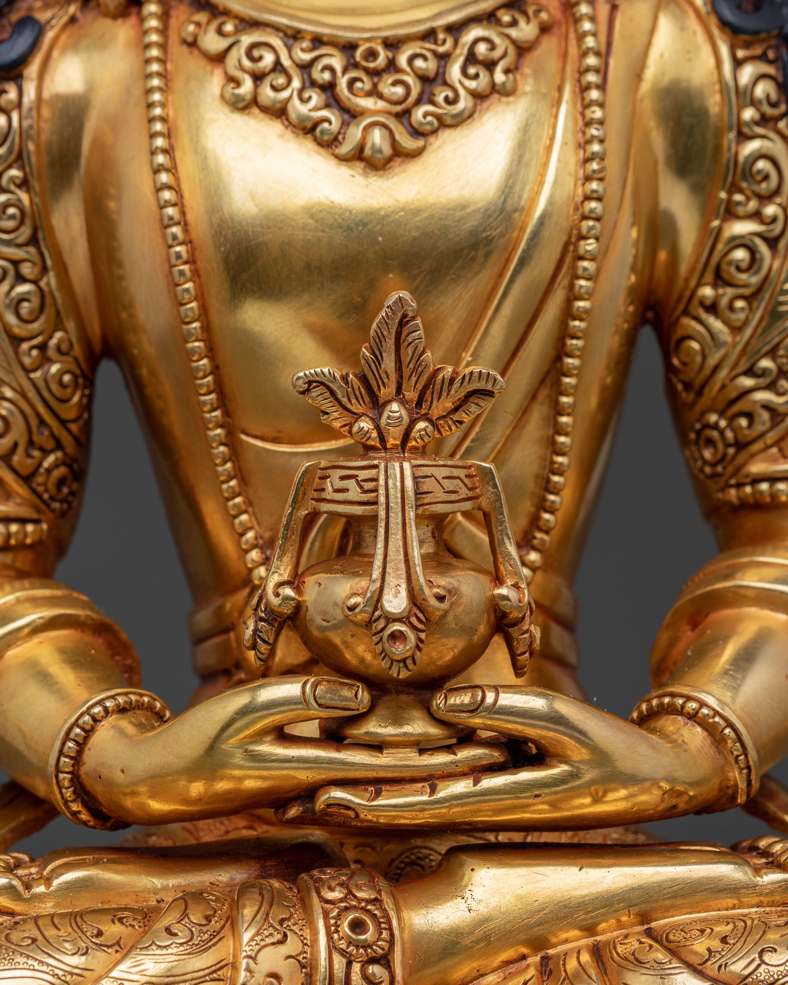 Guardian Amitayus Golden Statue | Blessings Figure