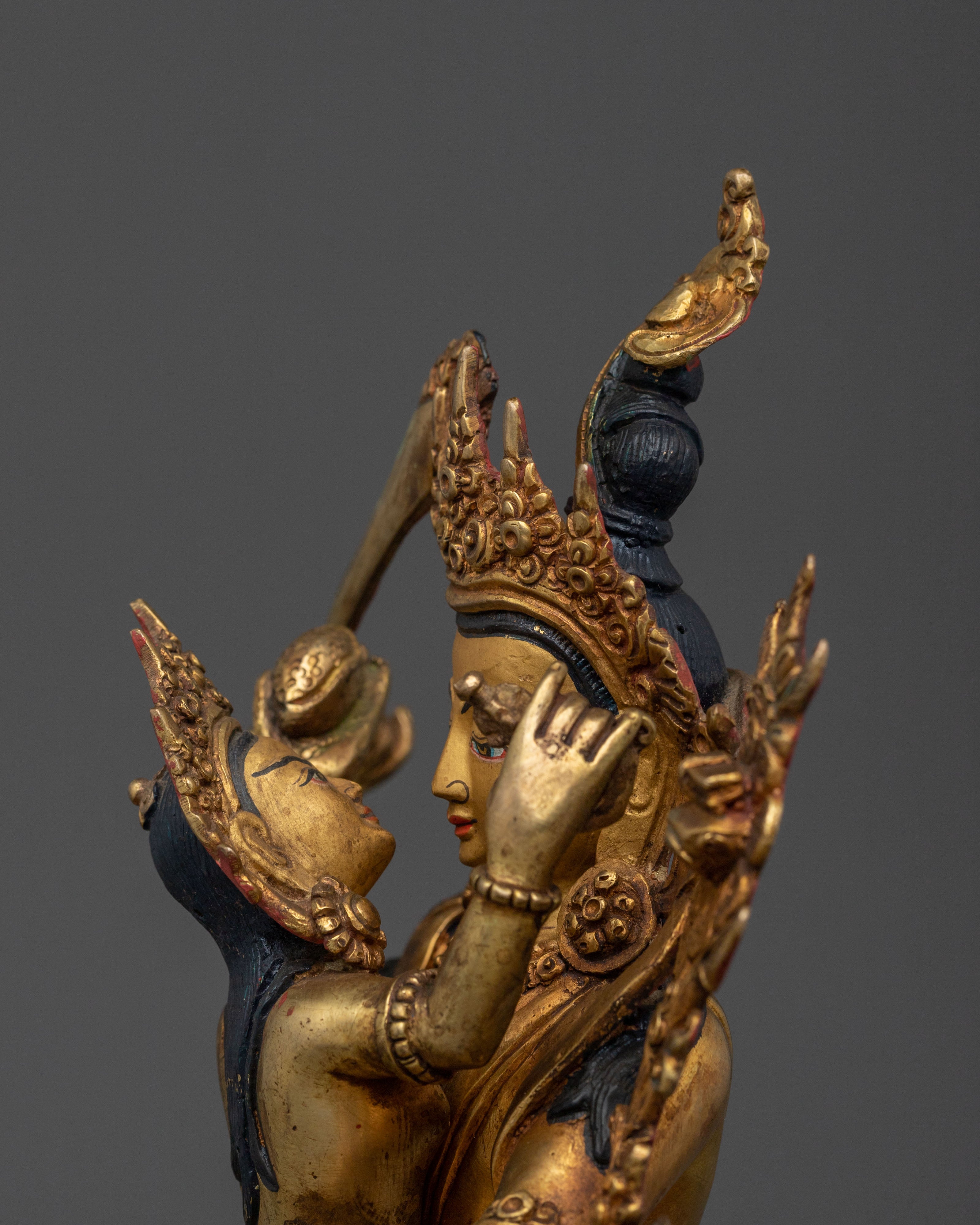 Wisdom Bodhisattva Manjushri Golden Sculpture