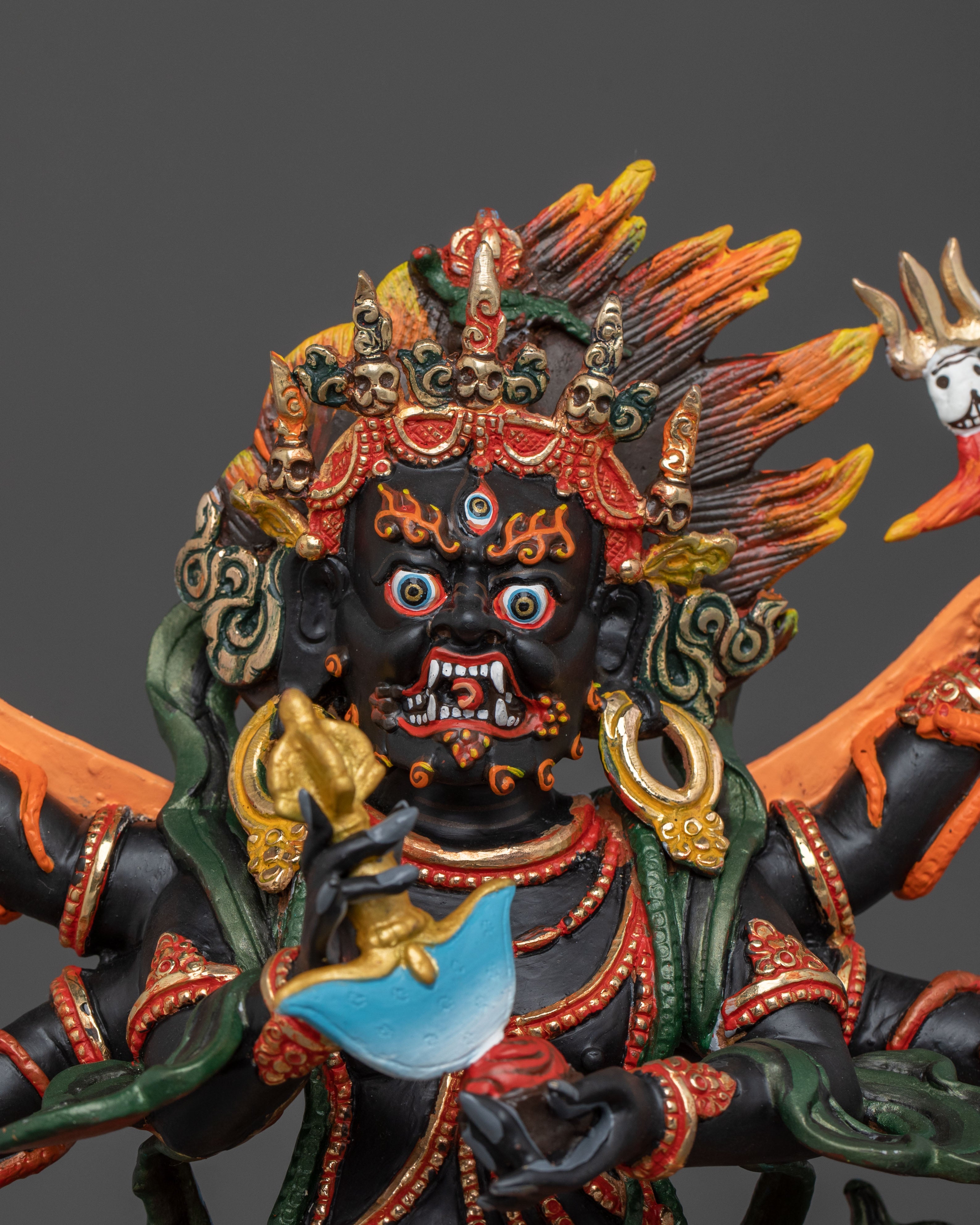 Six Armed Mahakala Wrathful Figurine | Home Decor