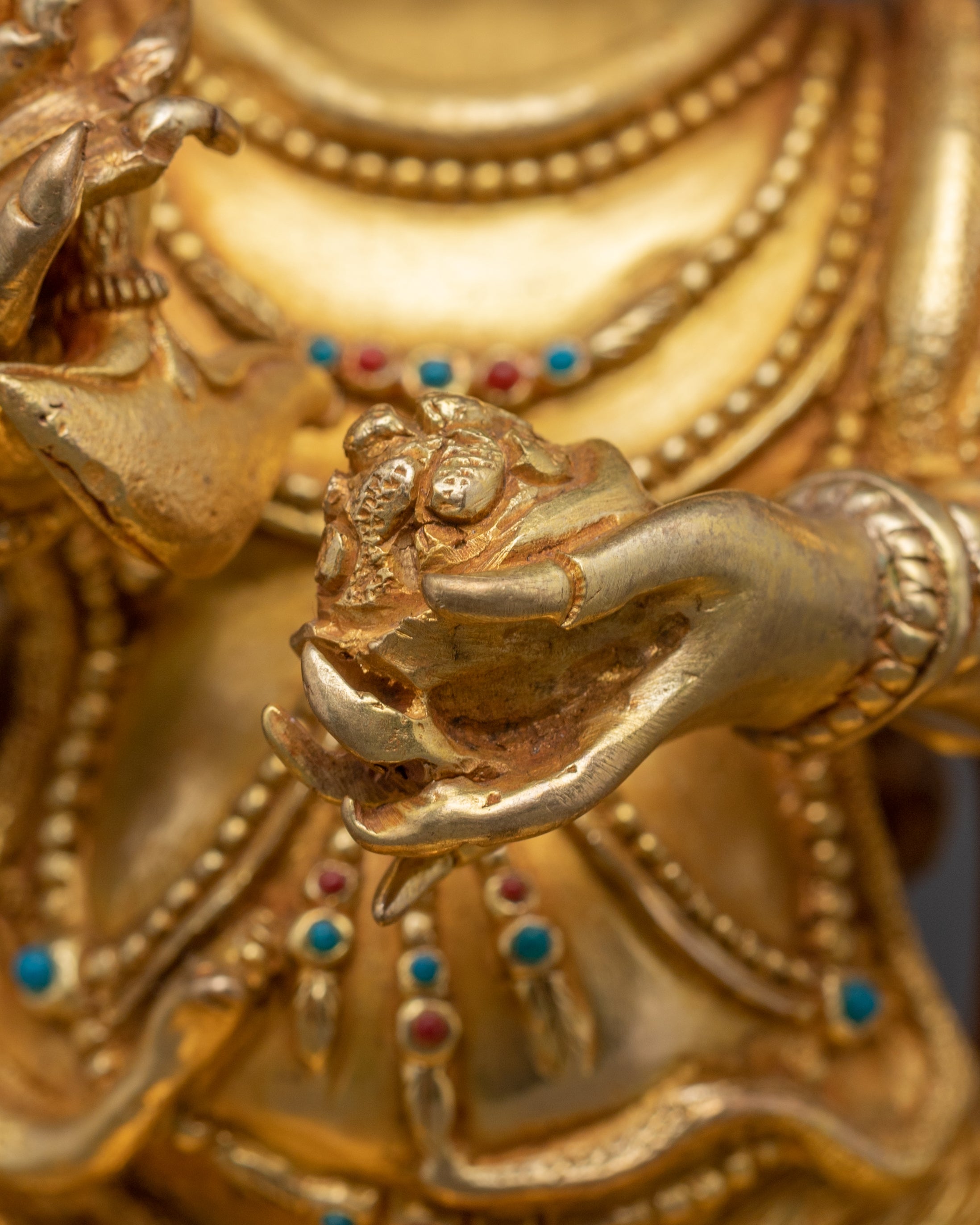 Handcrafted Six Armed Mahakala Sculpture | Protector Deity in Tibetan Buddhism