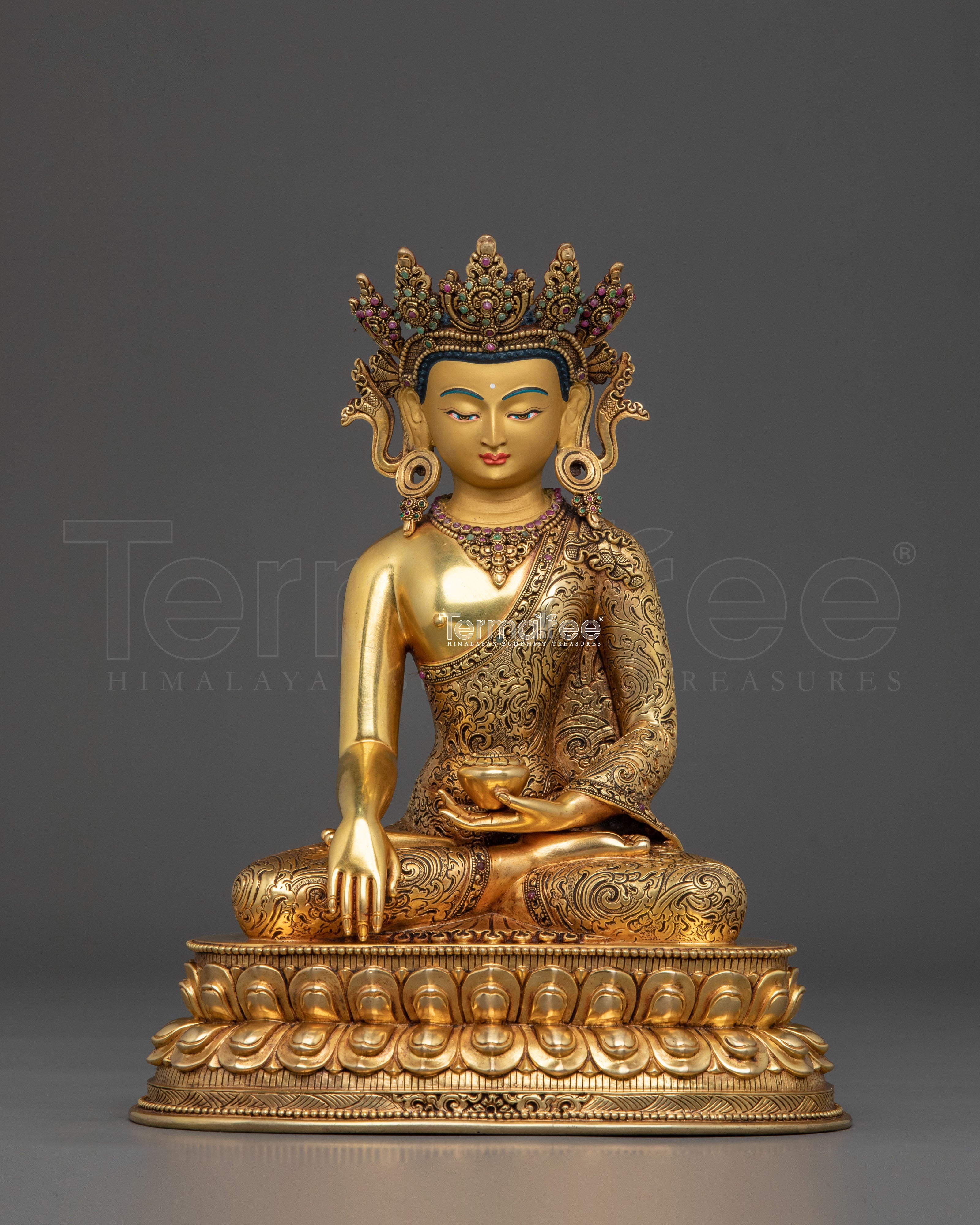 Handmade Crown Shakyamuni Buddha Statue