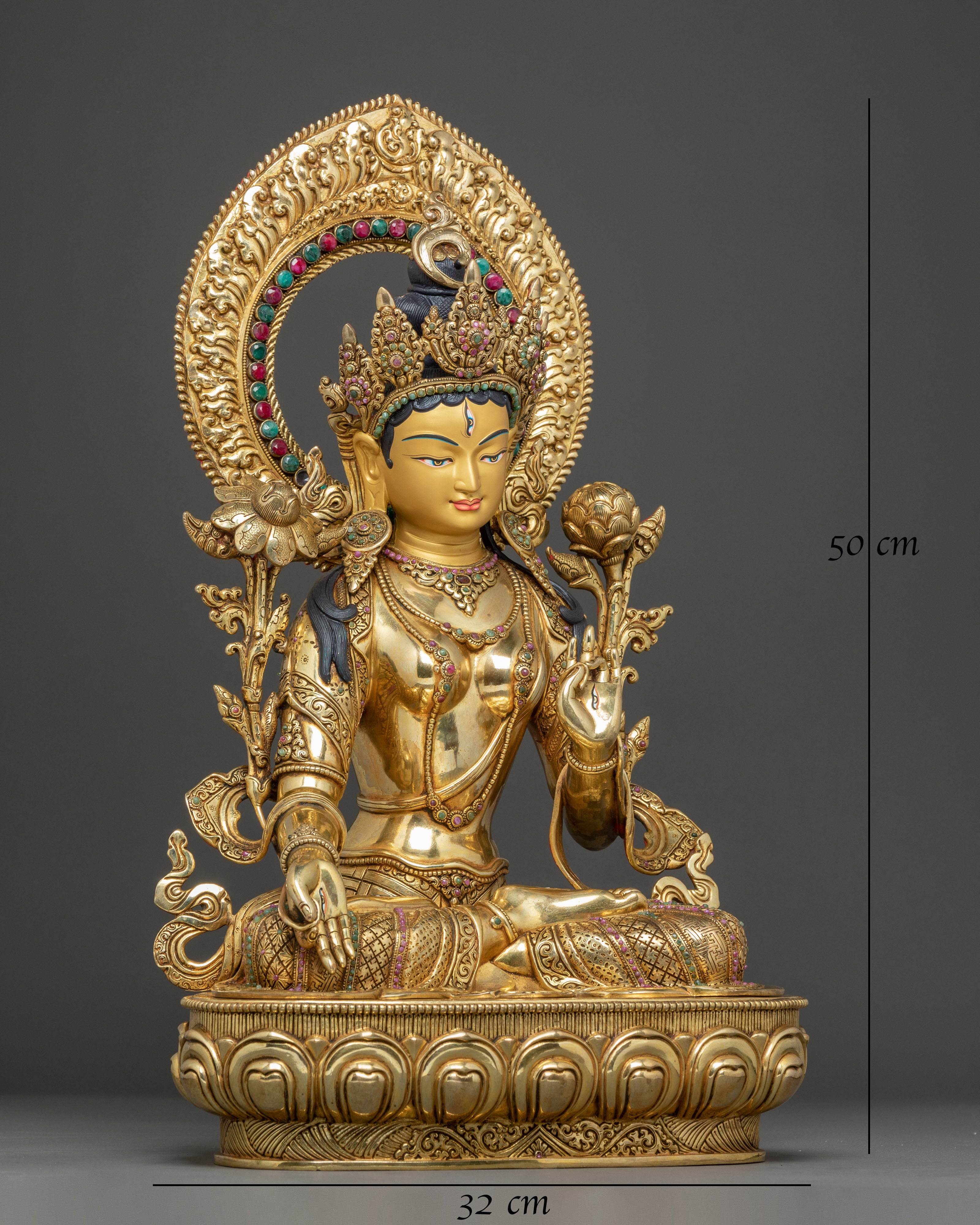 White Tara Statue: Deity of Long Life and Good Health