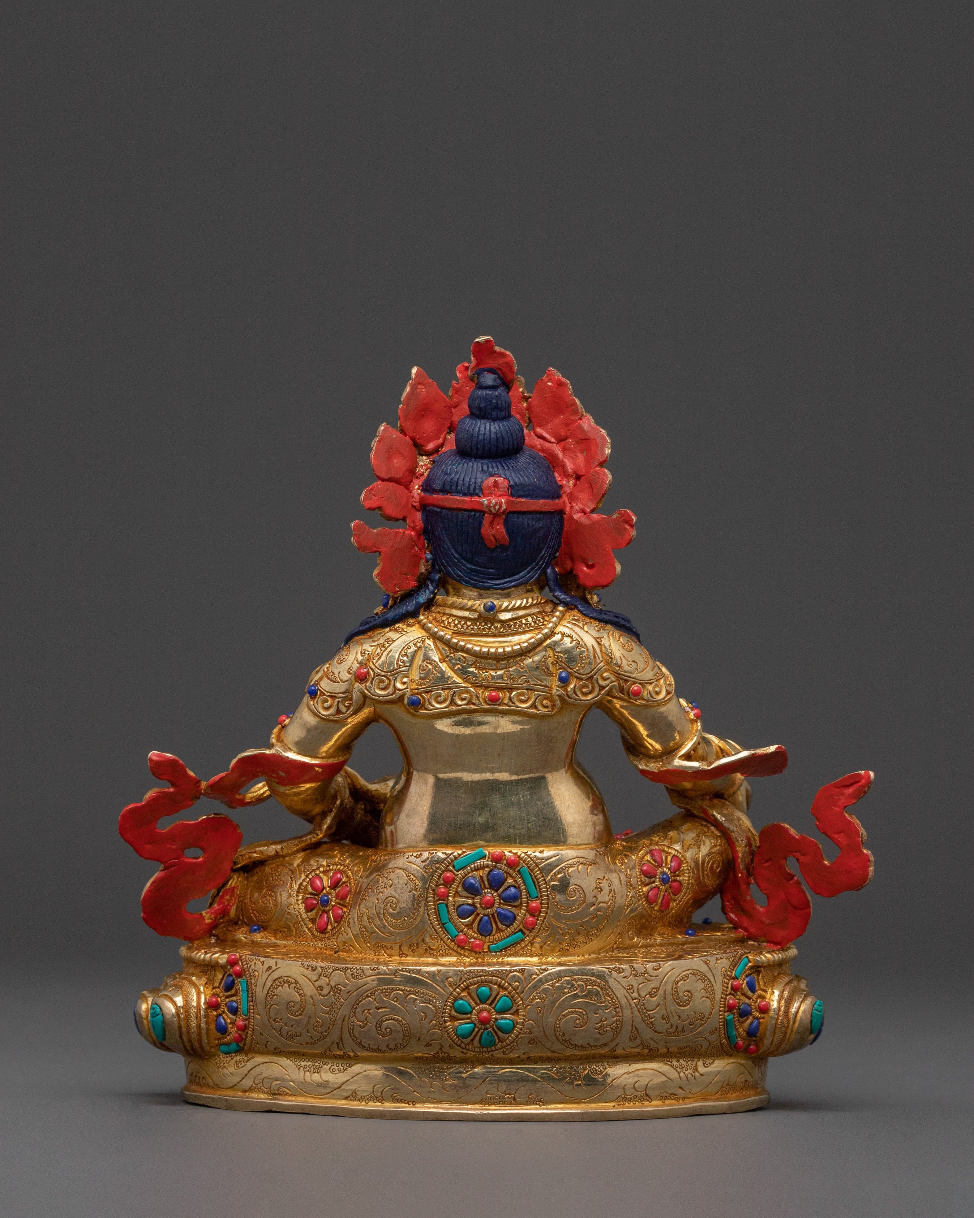 Holy Statue of Dzambhala | Exquisite 24K Gilded Copper Statue