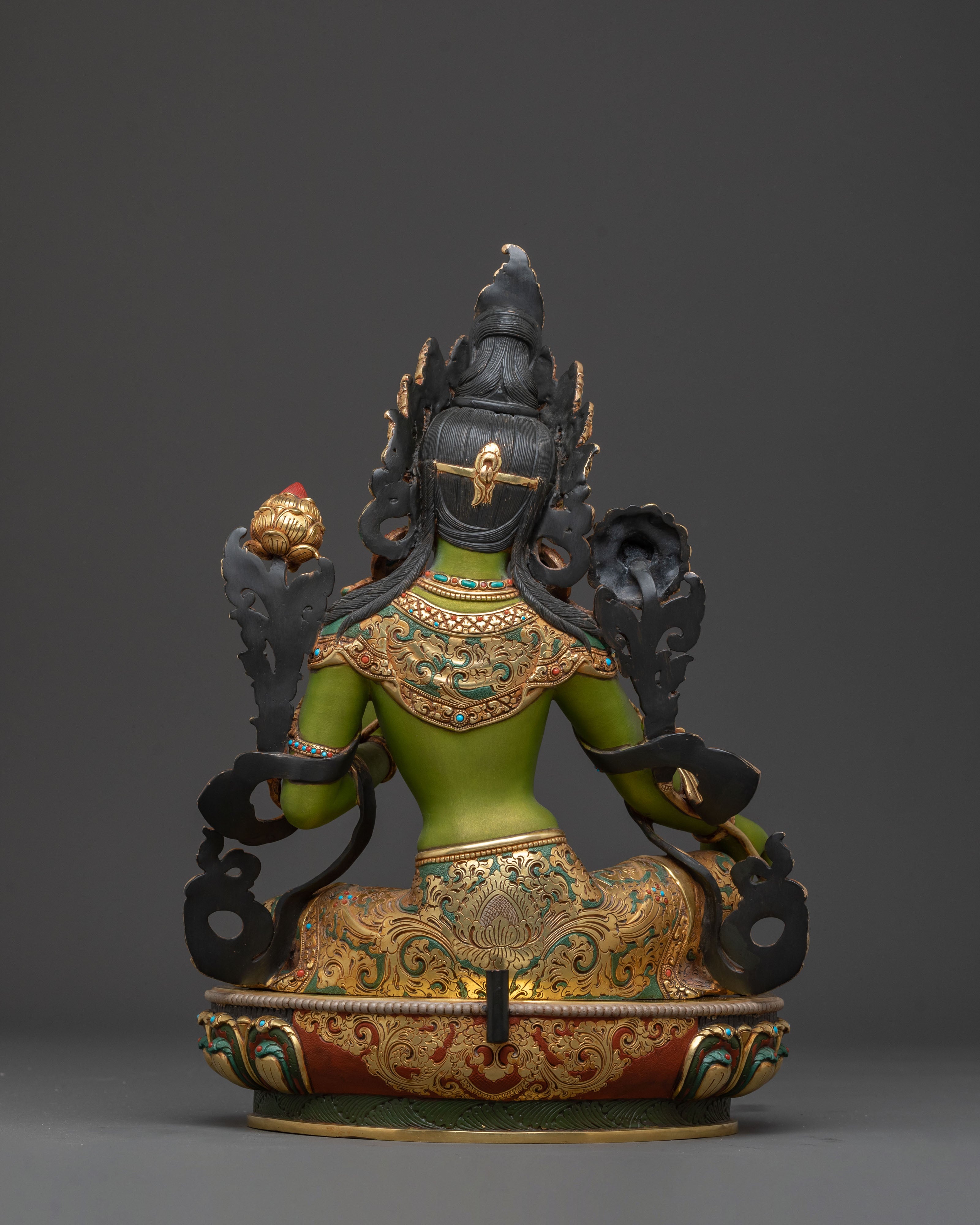 Buddhist Green Tara Compassion Statue | Meditation Altar Decor