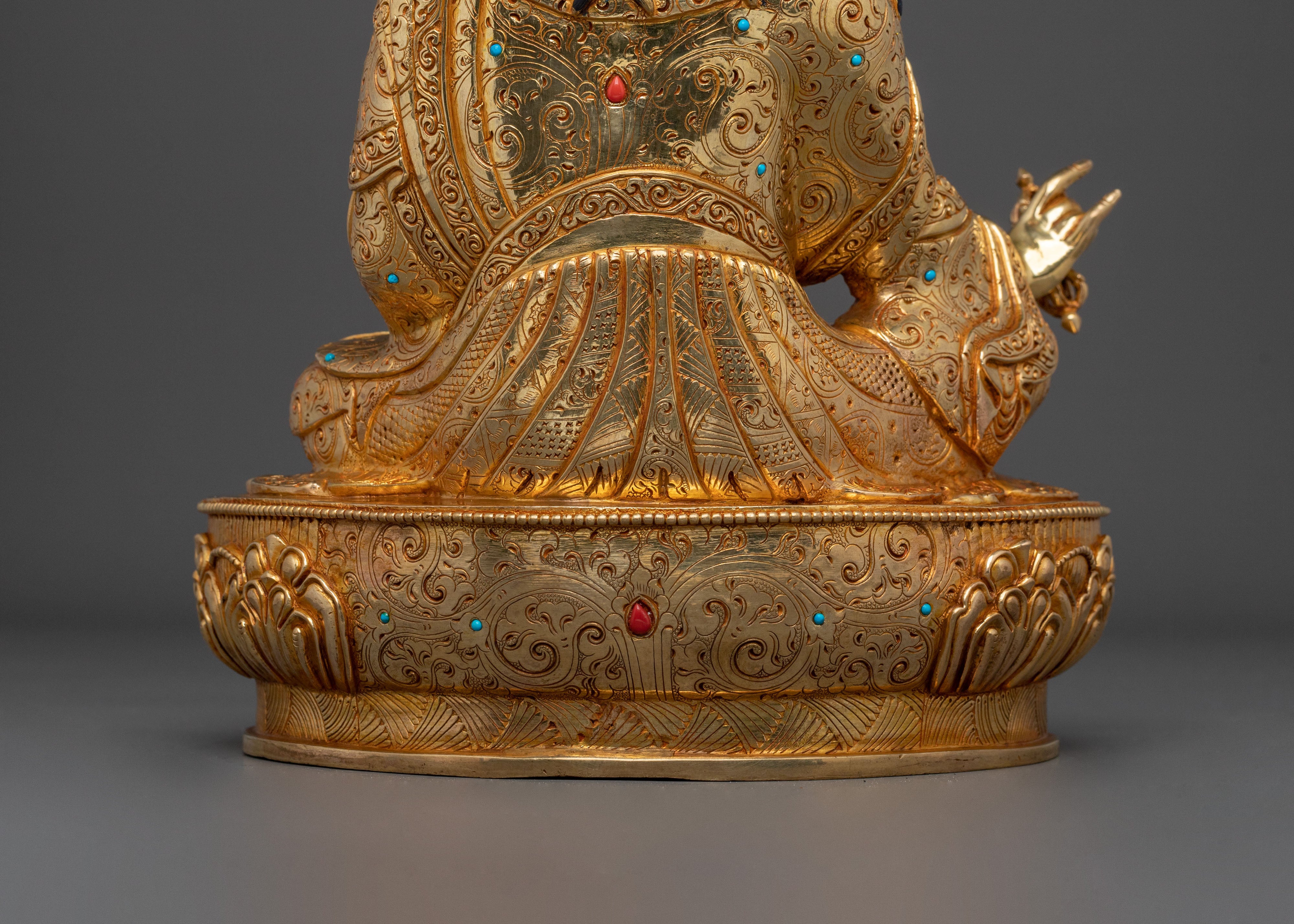 Guru Rinpoche Meditation Statue | Handcrafted Copper Altar Decor