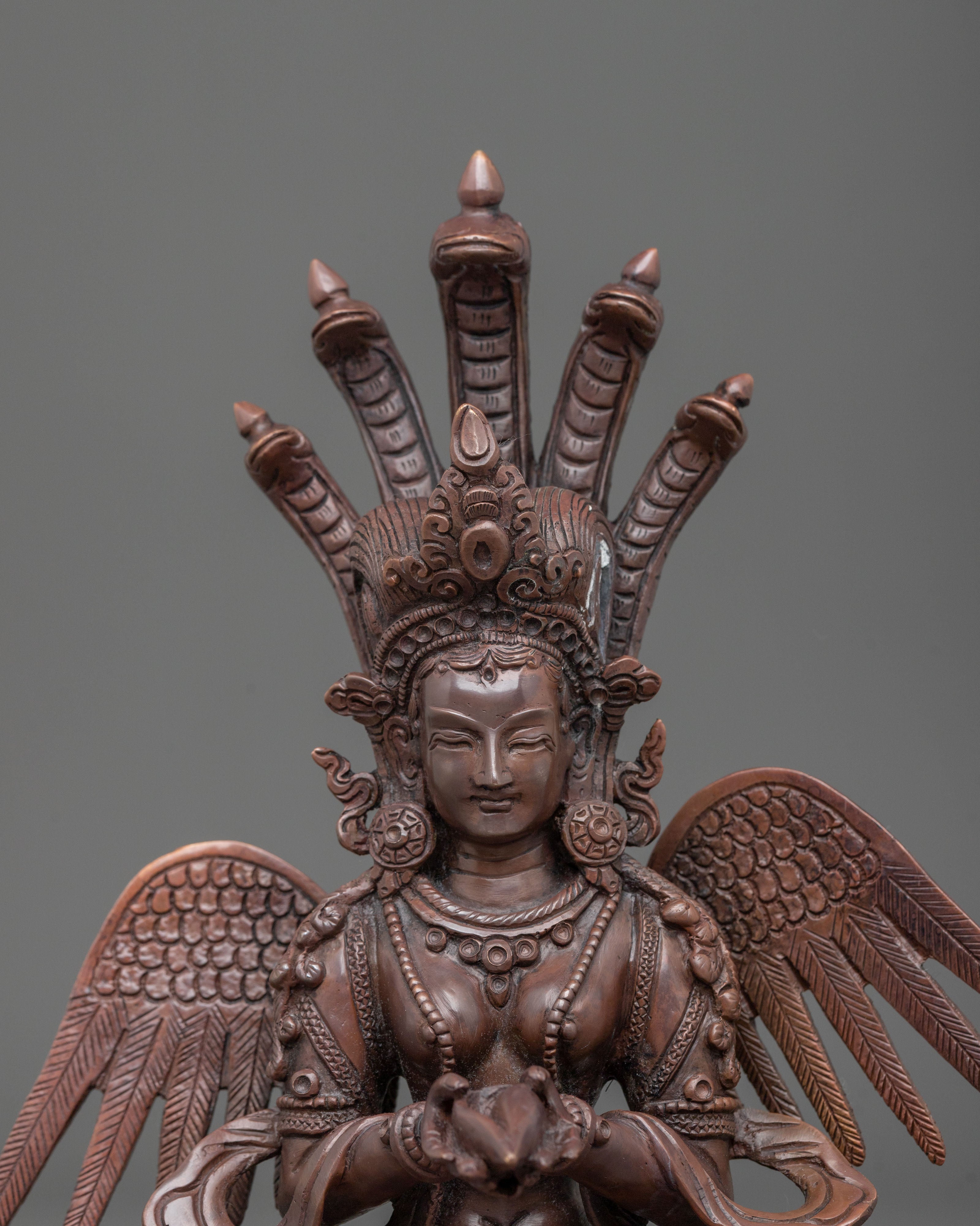 Handmade Nagkanya Sculpture: Serpent Goddess of Protection and Wisdom
