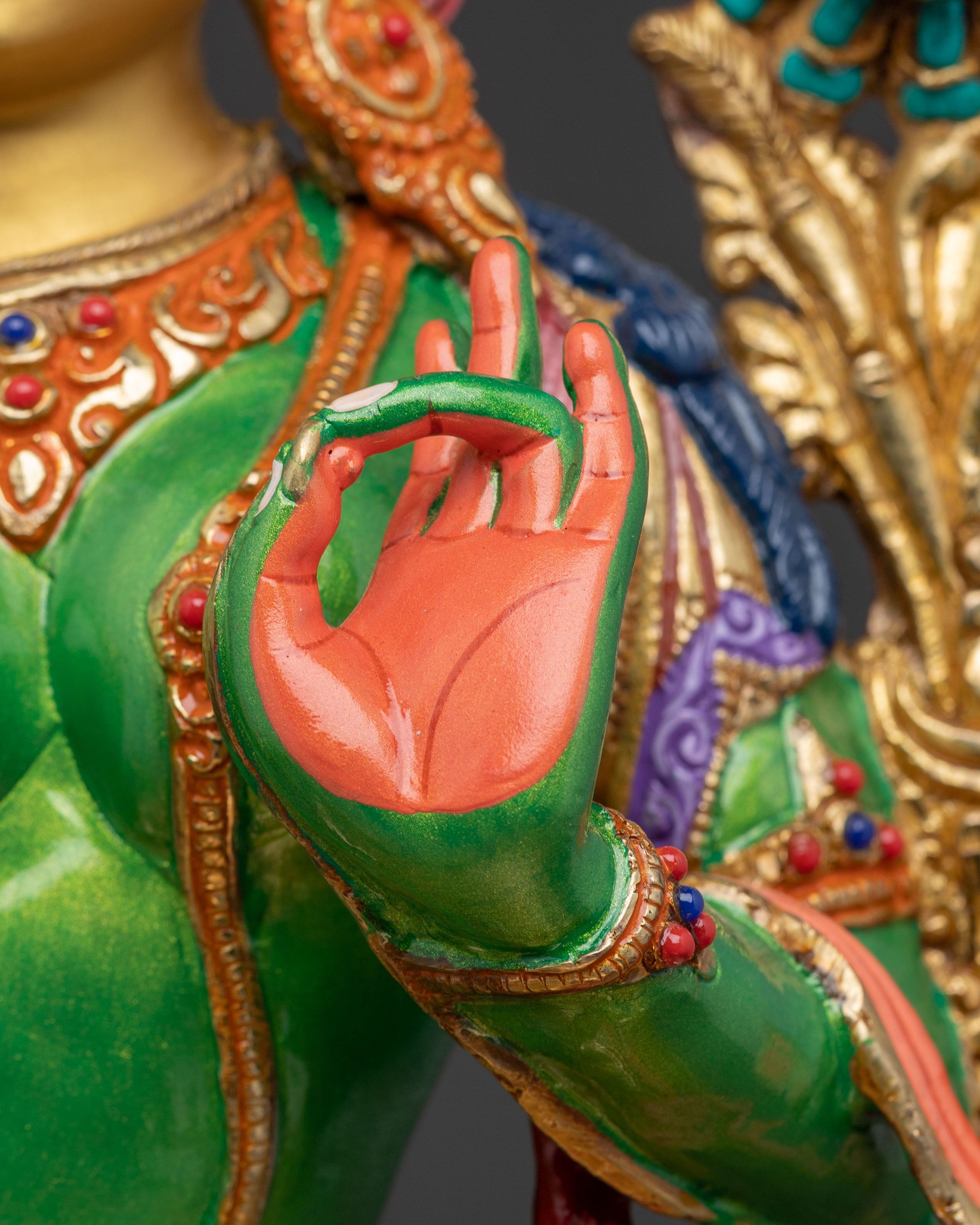 Handmade Mother Green Tara Statue | Compassion Goddess