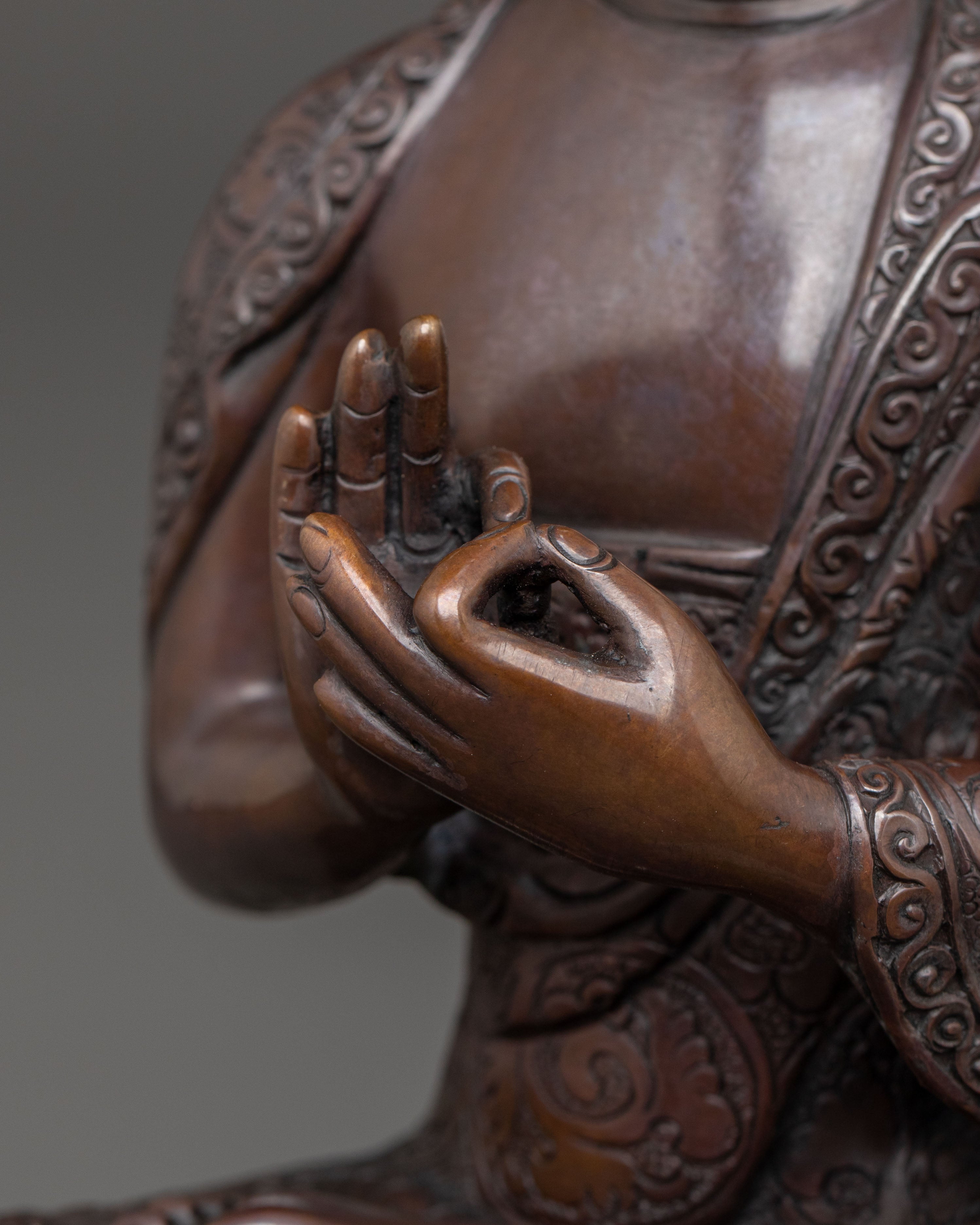 Vairocana Oxidized Copper Statue | Sacred Icon