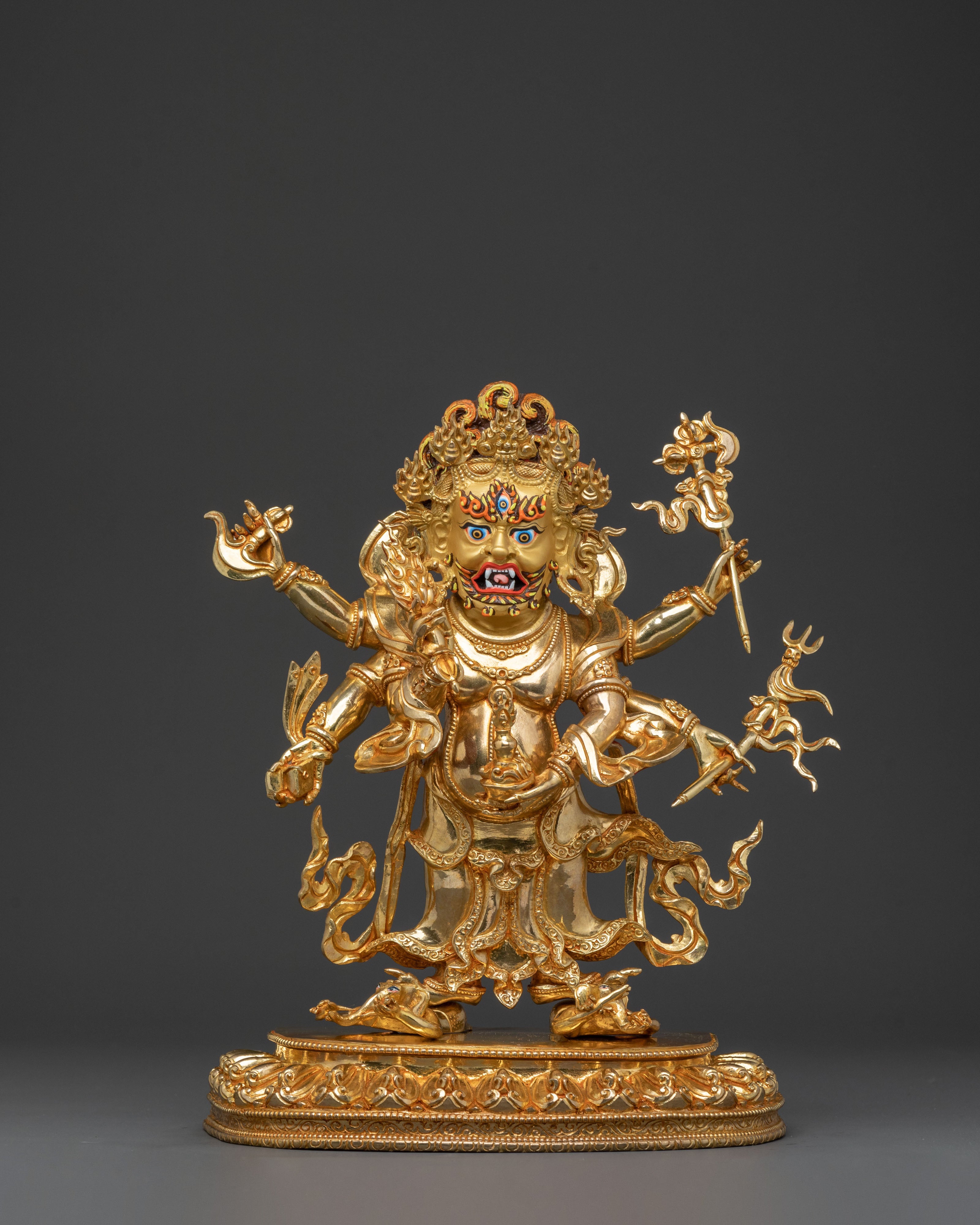 Handcrafted White Mahakala Statue | Divine Protector