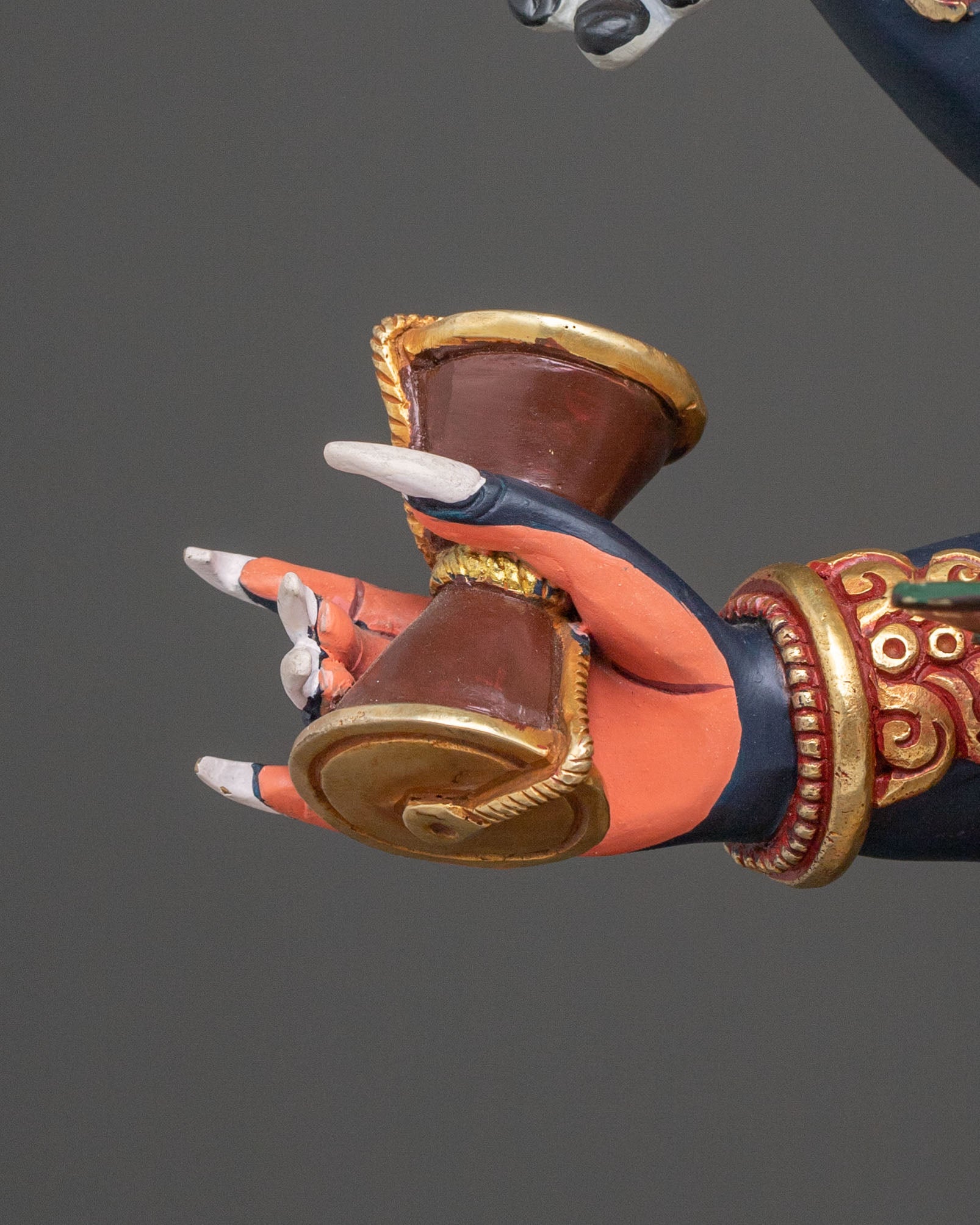 Six Armed Mahakala Divine Sculpture: Protector of Dharma