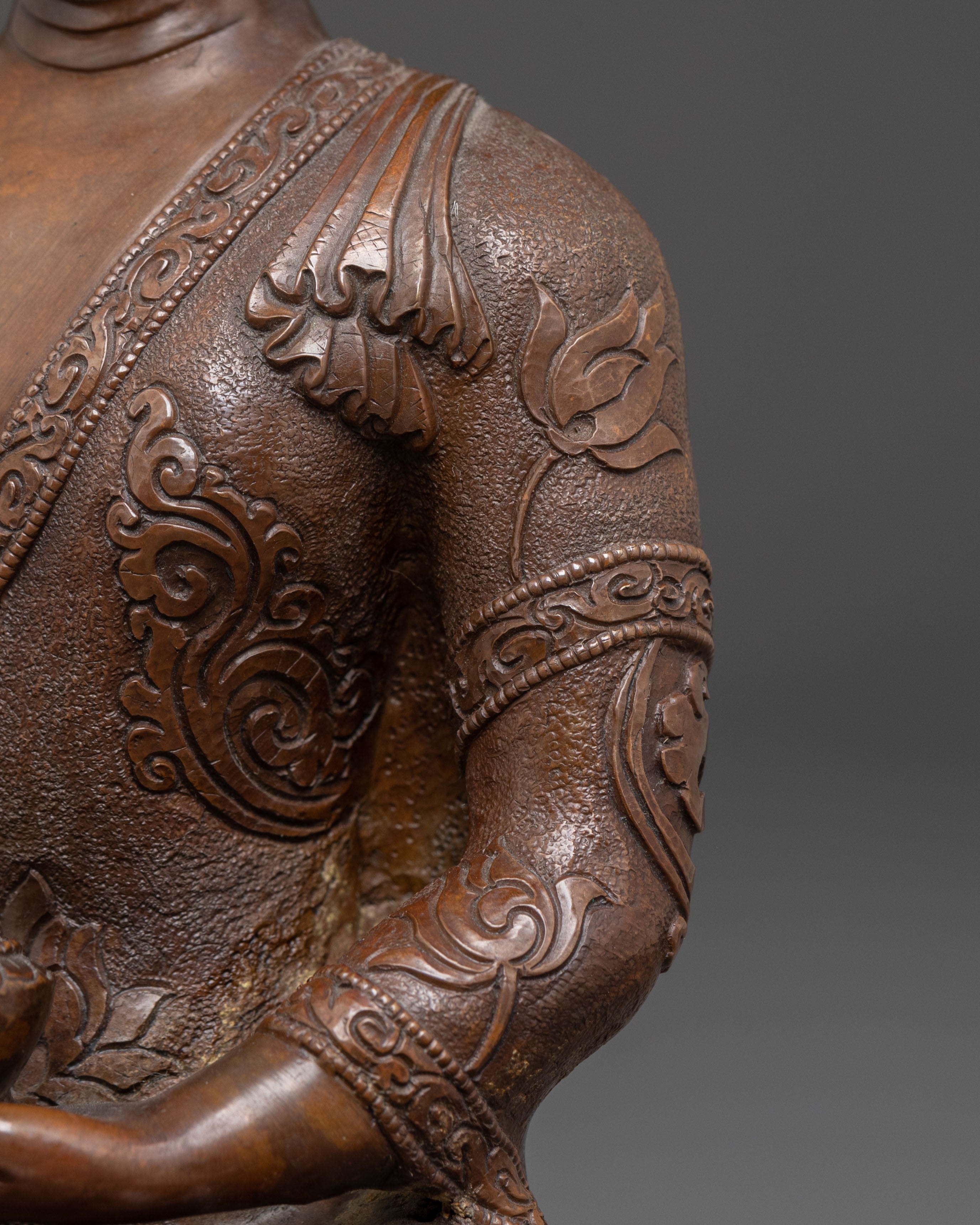 Handmade Oxidized Copper Statue of Buddha Shakyamuni | Gautama Buddha Statue