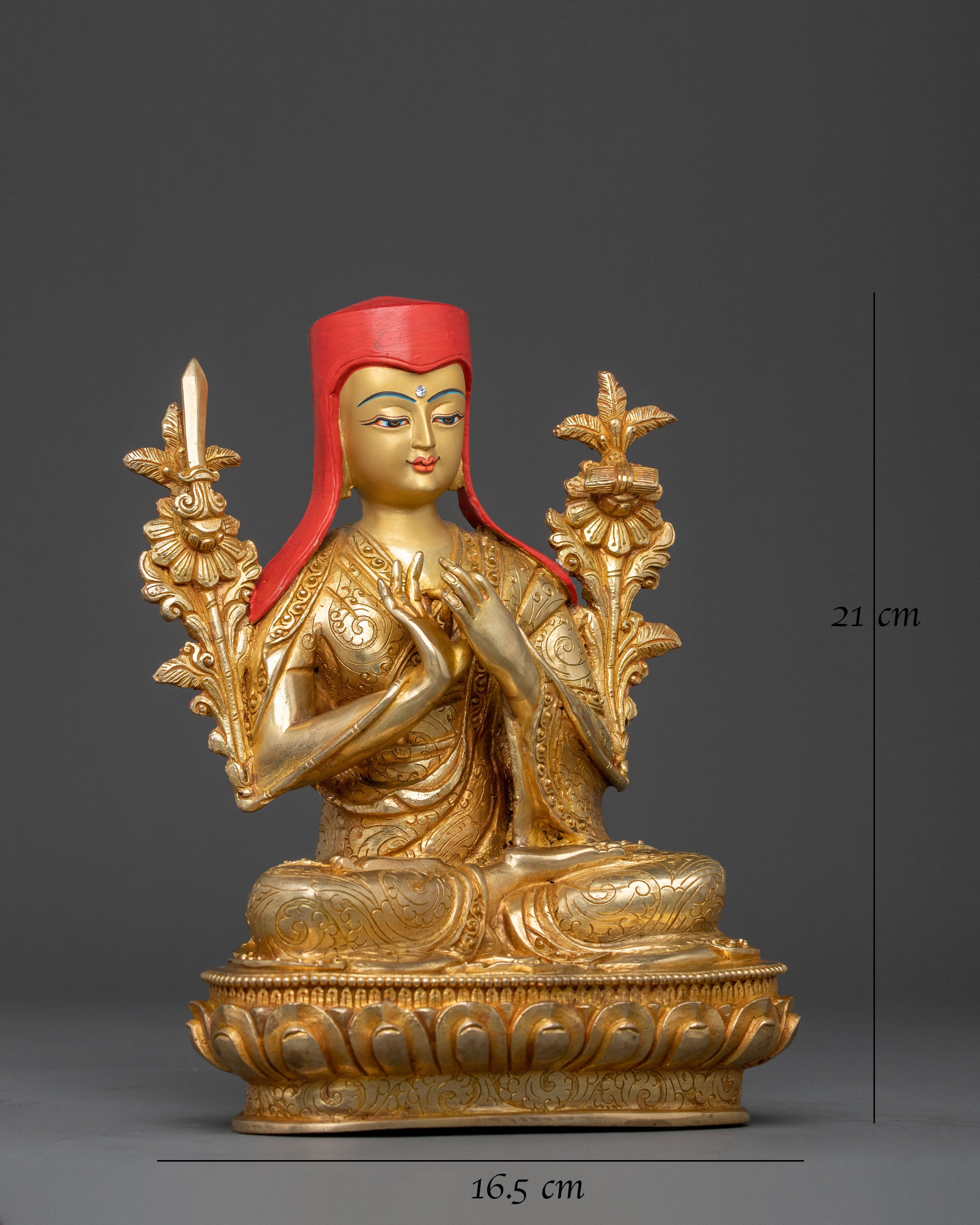 Tsongkhapa Master Statue in 24K Gold