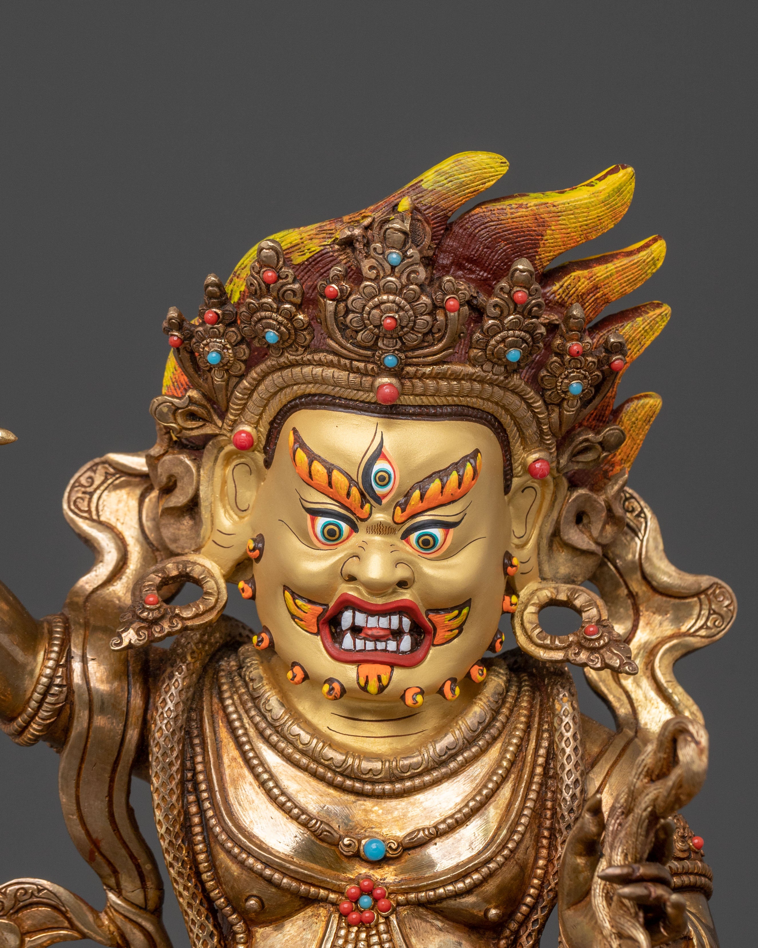 Vajrapani Statue: 24K Gold Gilded Sacred Bodhisattva