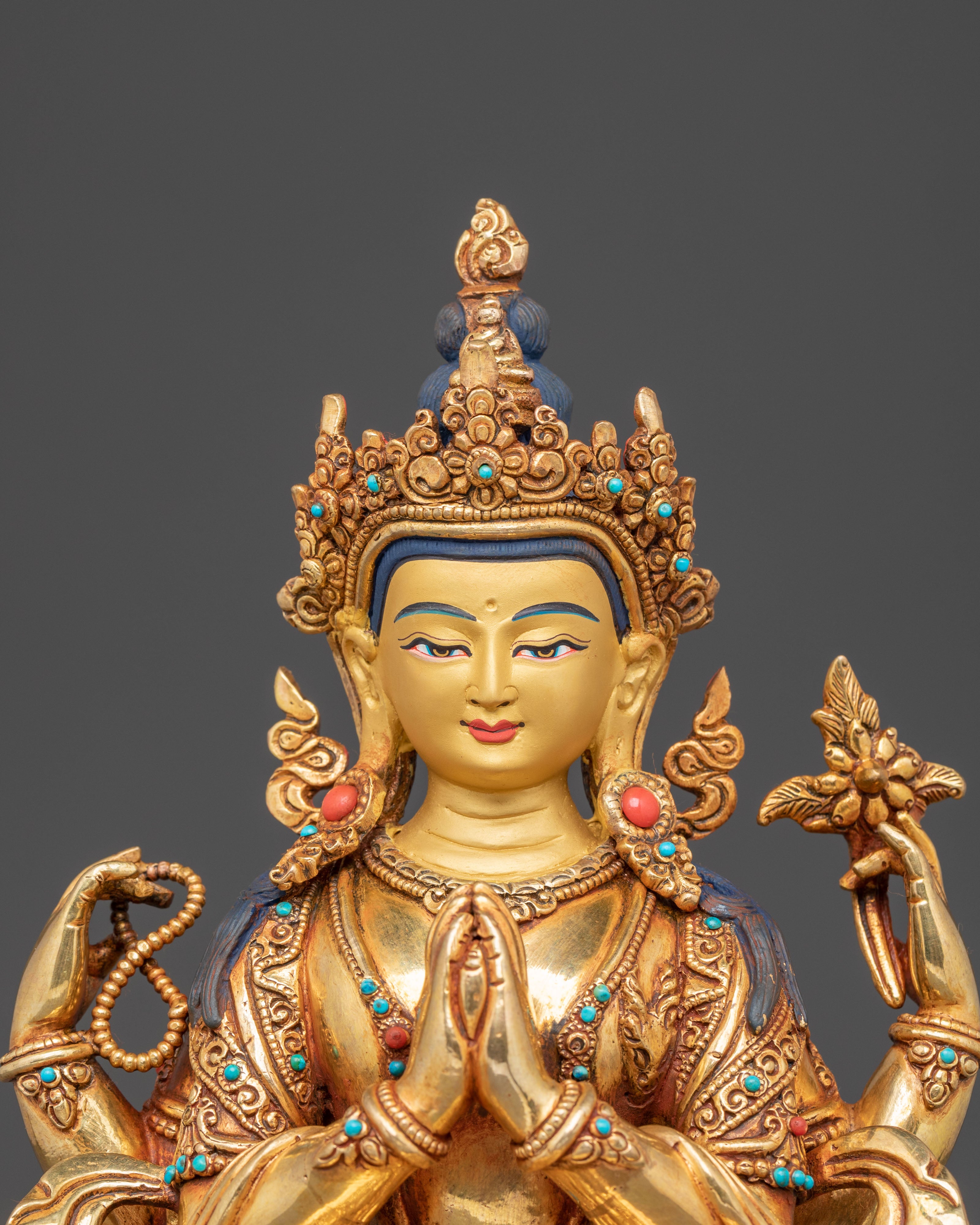 Sacred Bodhisattva Chenrezig Handmade Statue | Compassion Icon
