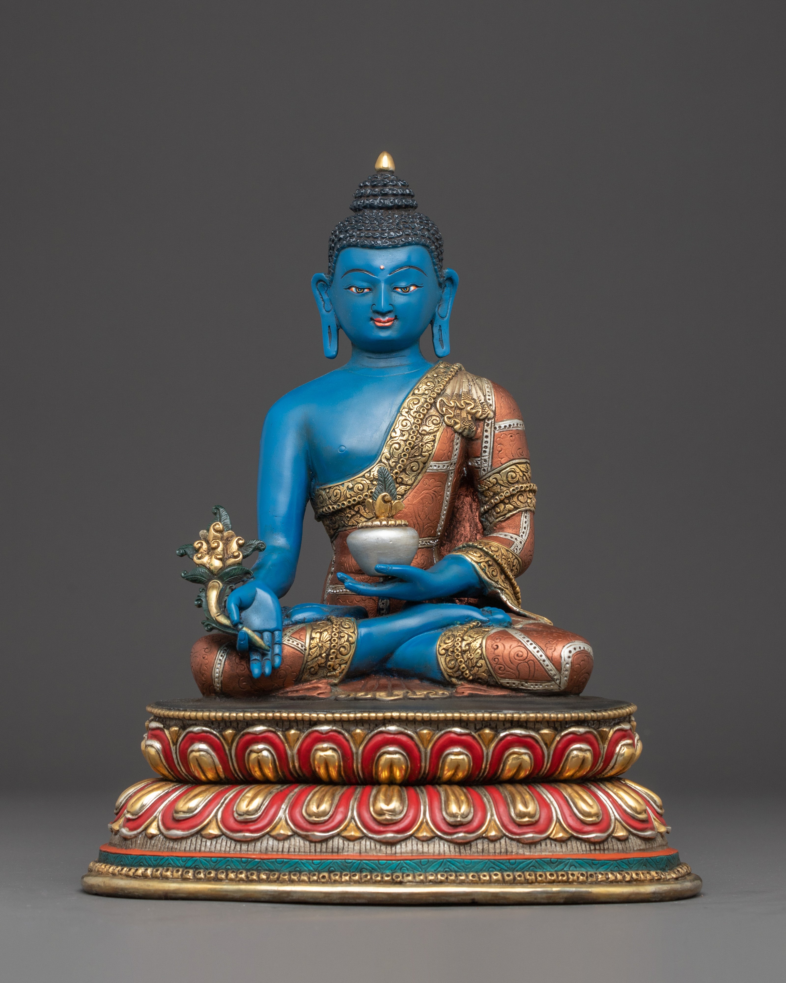 Medicine Buddha Promote Recovery and Longevity Statue | Traditional Himalayan Art