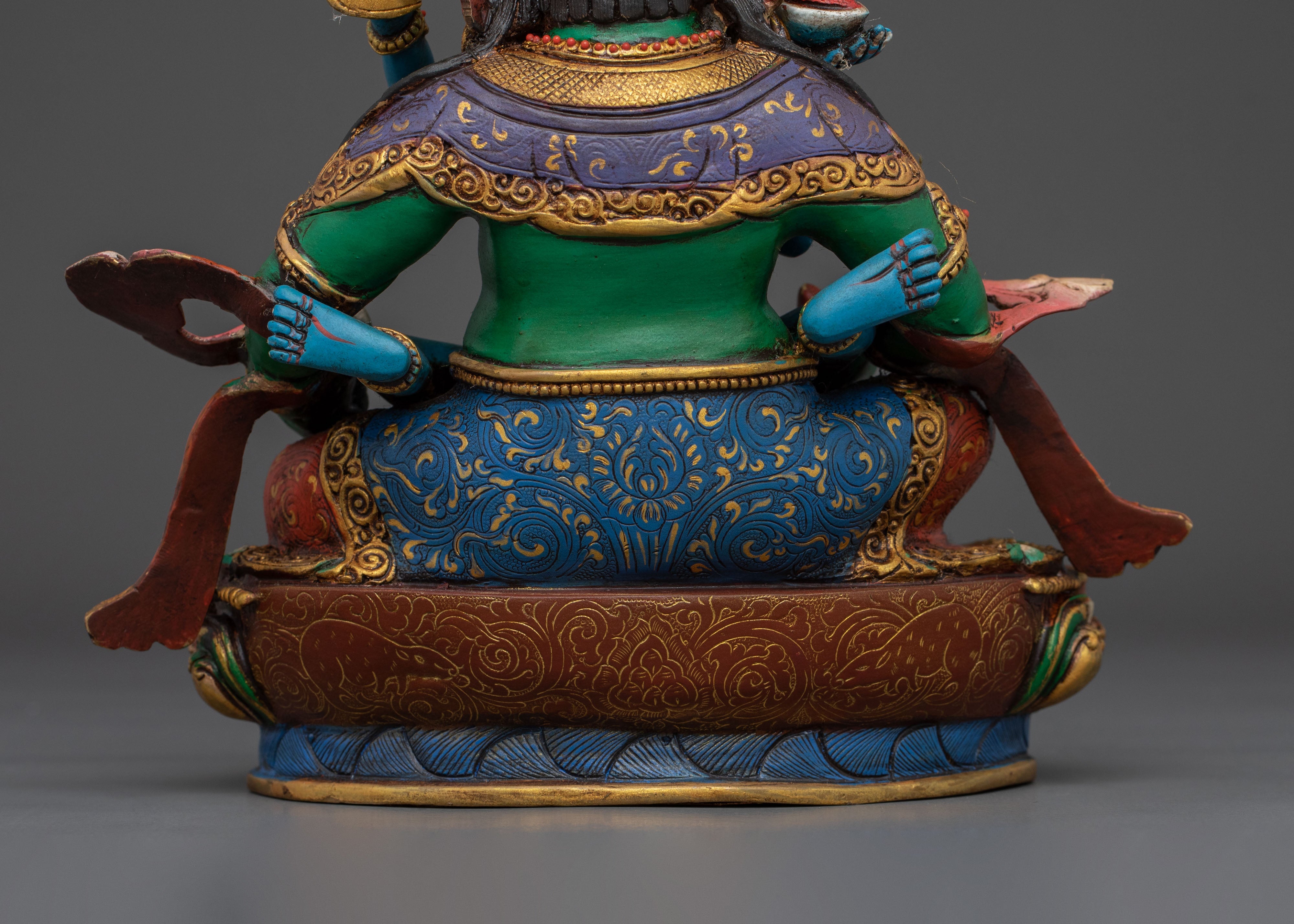 Green Dzambhala Statue | Handcrafted Wealth Deity