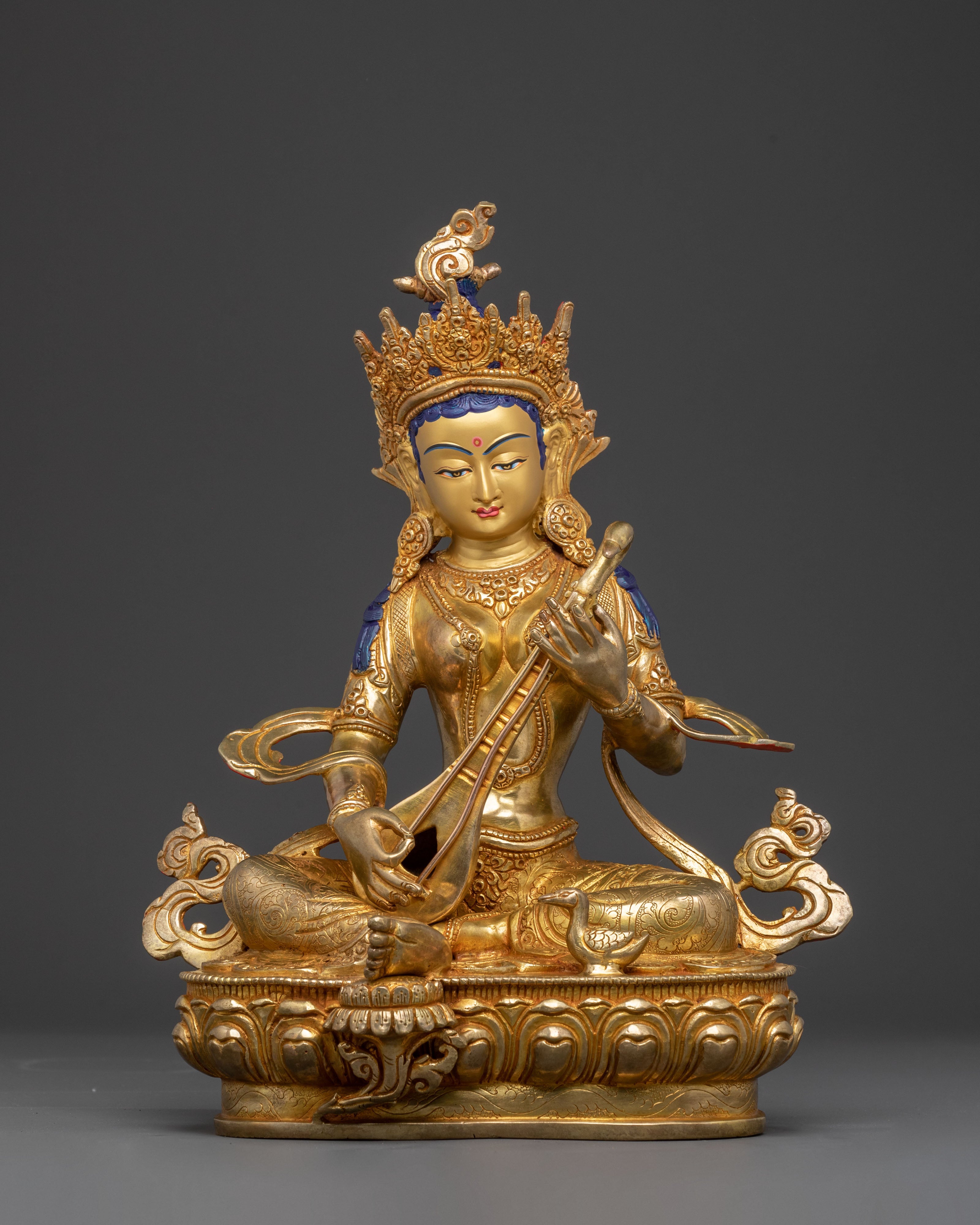 Goddess Saraswati Spiritual Statue - Handcrafted Serenity