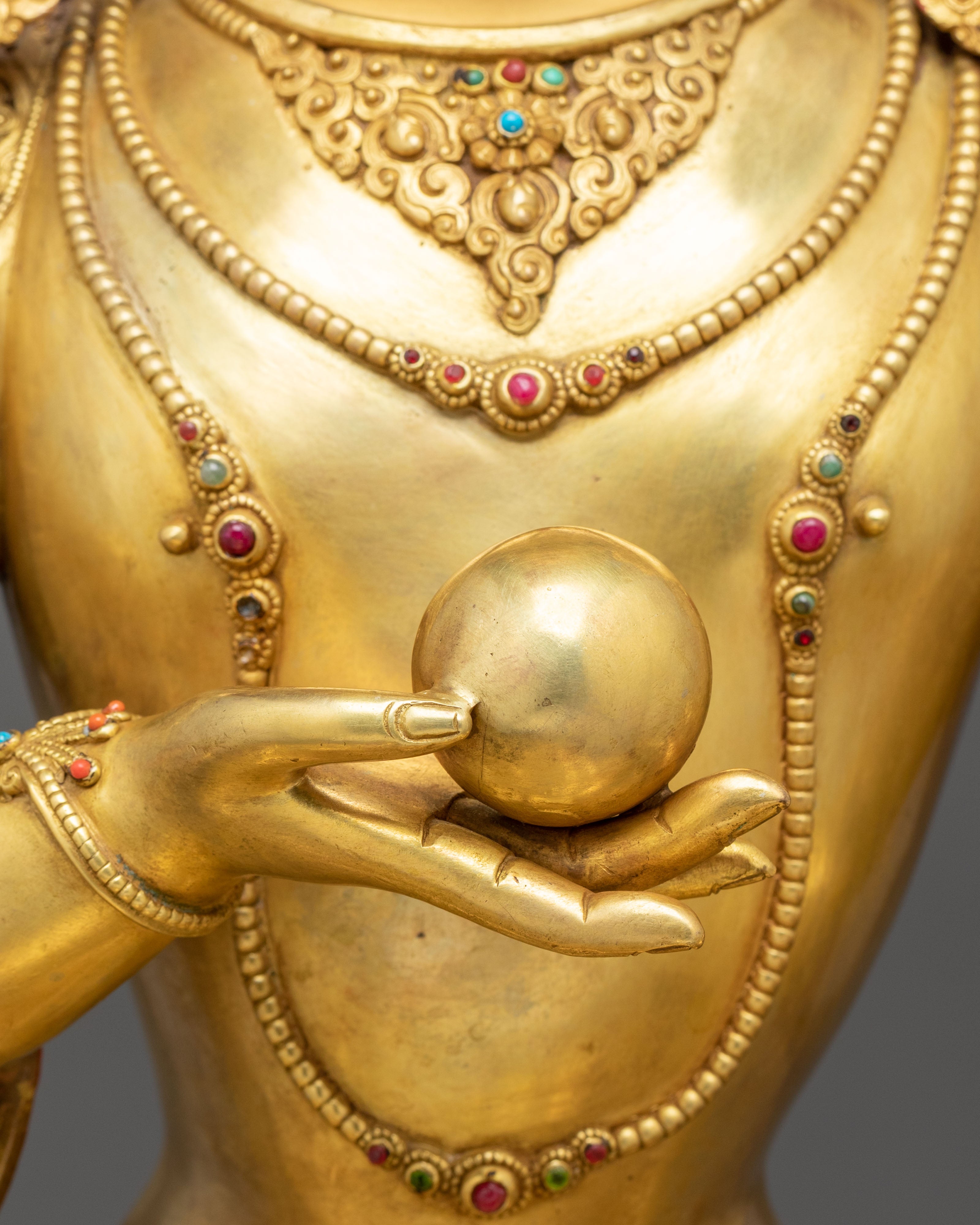 Kshitigarbha Sculpture | Exquisite 24K Gilded Craftsmanship