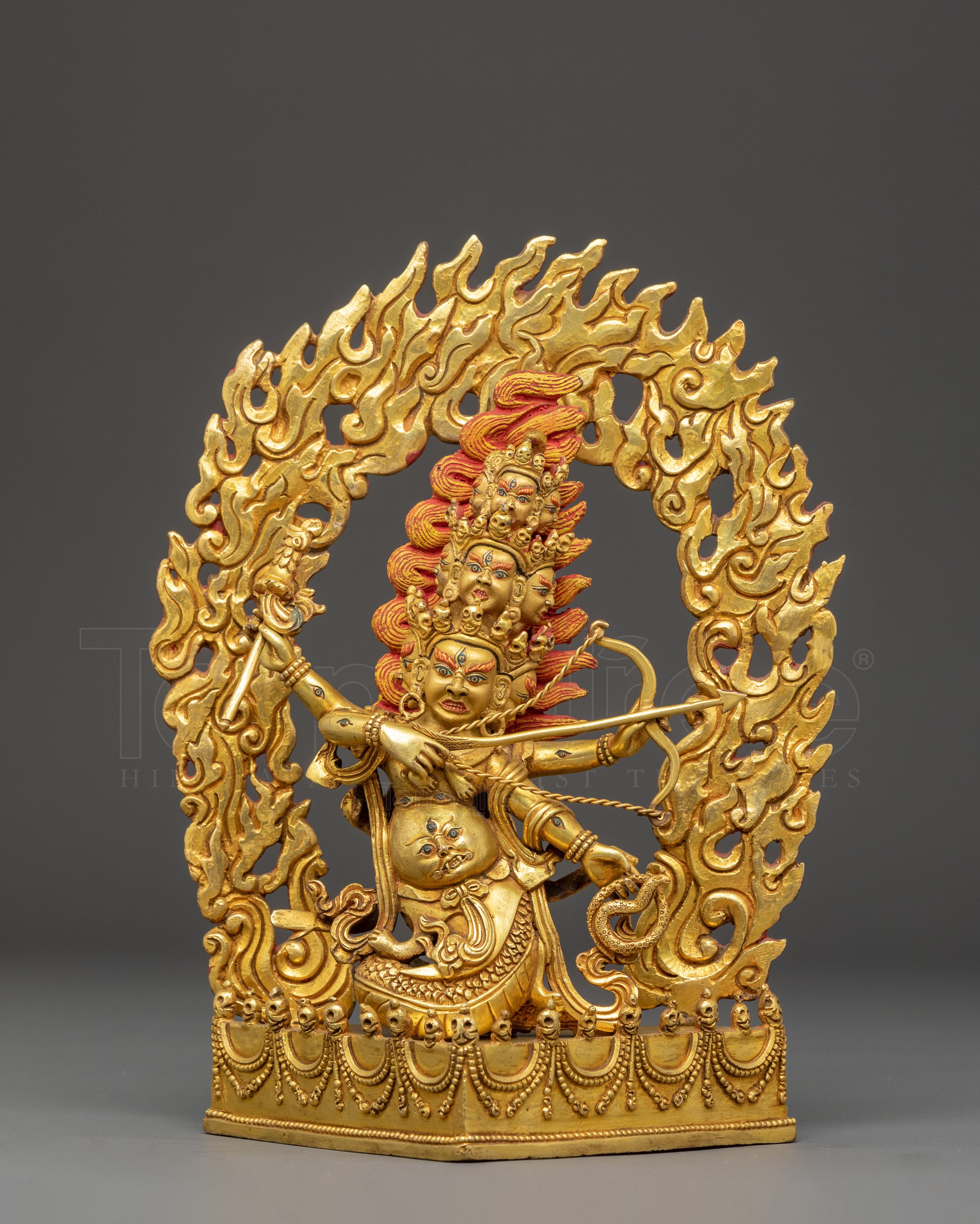 Golden Rahula Handmade Statue | Fierce Protector Deity