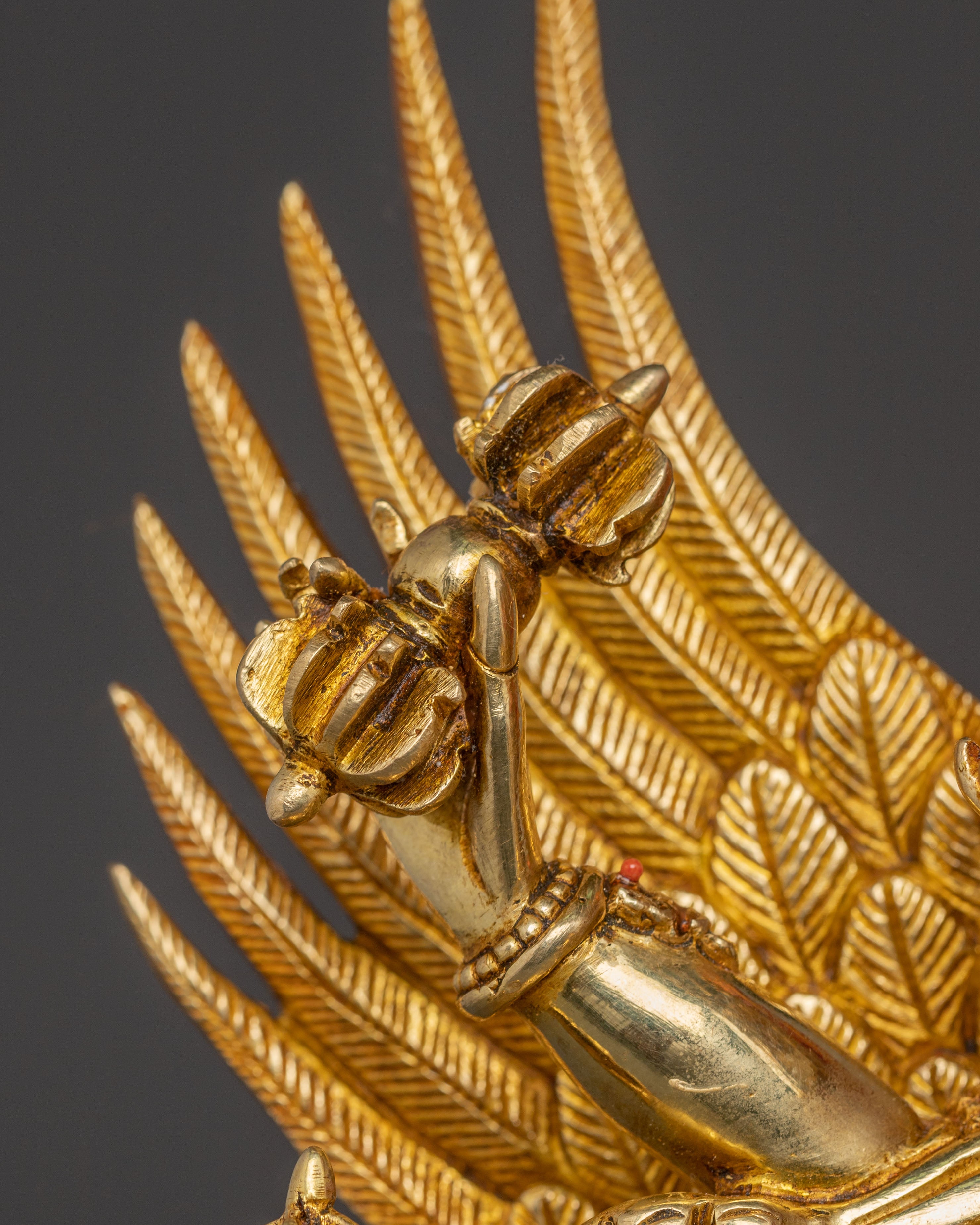 Golden Vajrakilaya Handcrafted Statue | Wrathful Deity Artwork