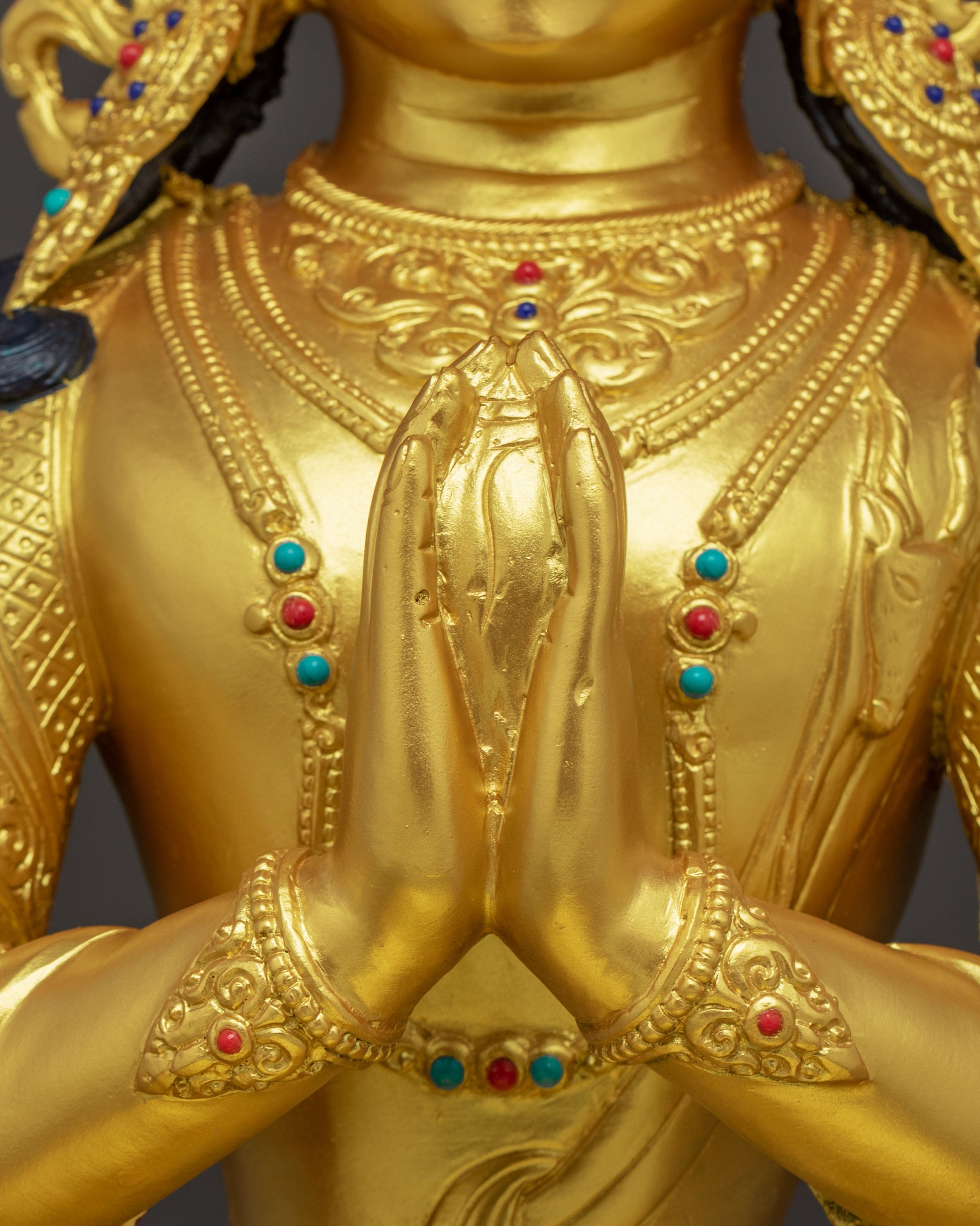 Chenrezig Golden Statue | Meditational Home Decor