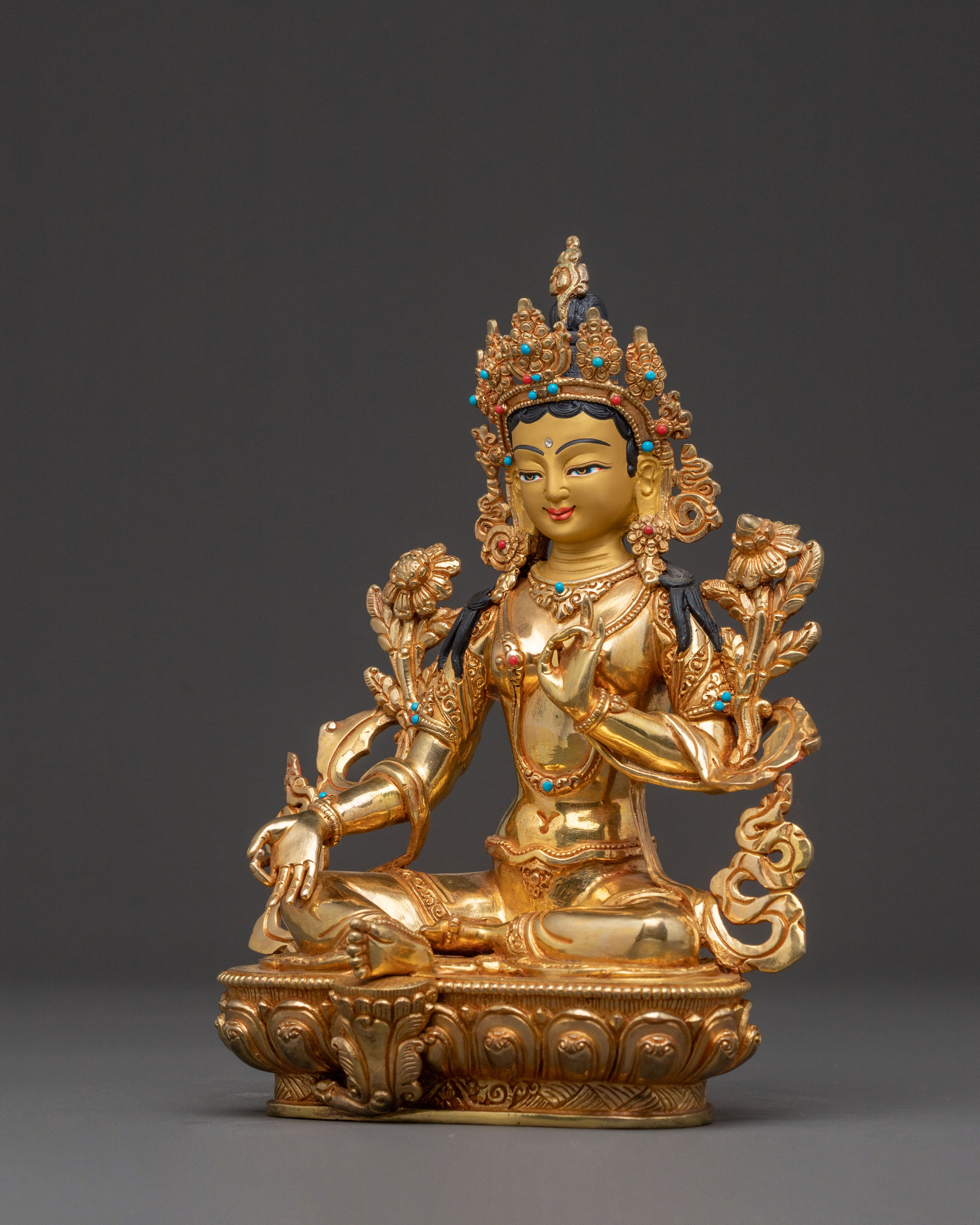Handcrafted Blessing Statue of Green Tara