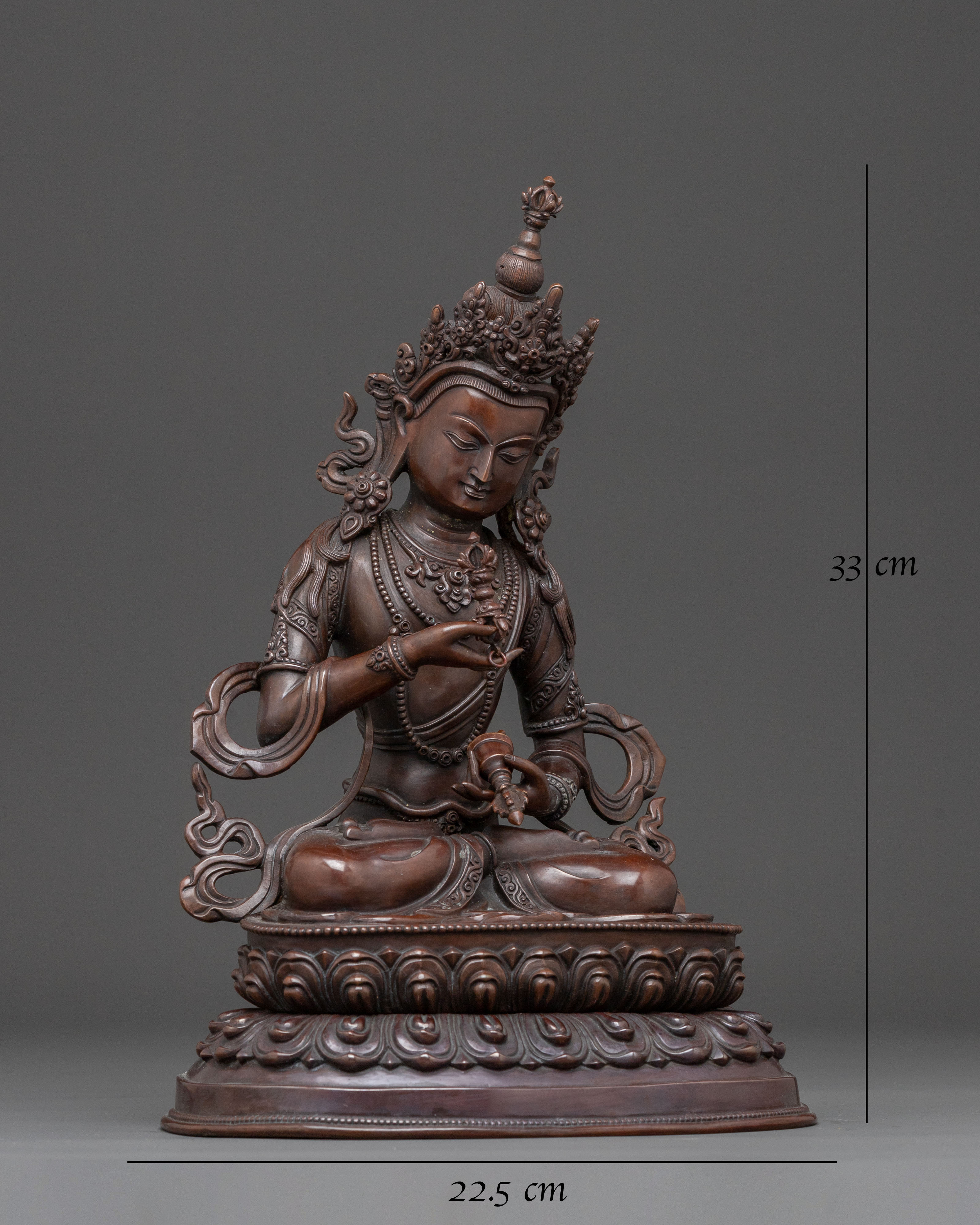 Divine Vajrasattva Sculpture – Oxidized Copper Masterpiece