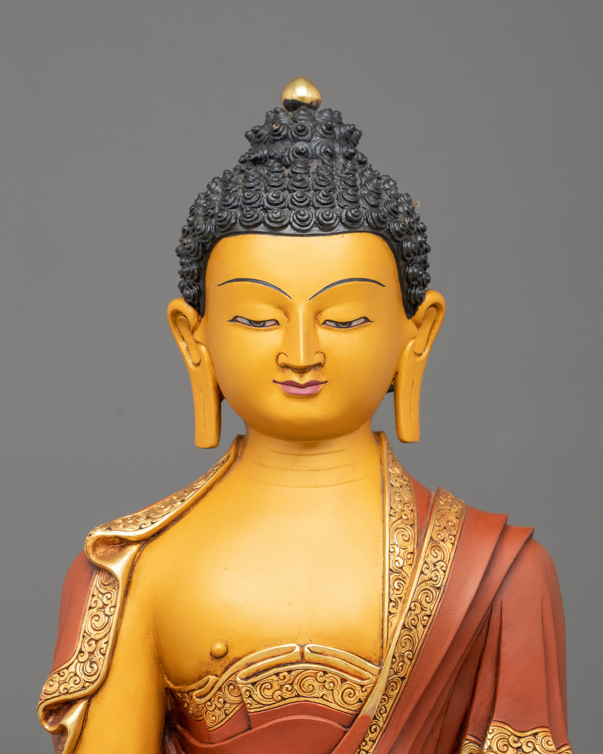 24K Gold Gilded Copper Three Buddha Statue Set | Sacred Buddhist Trio