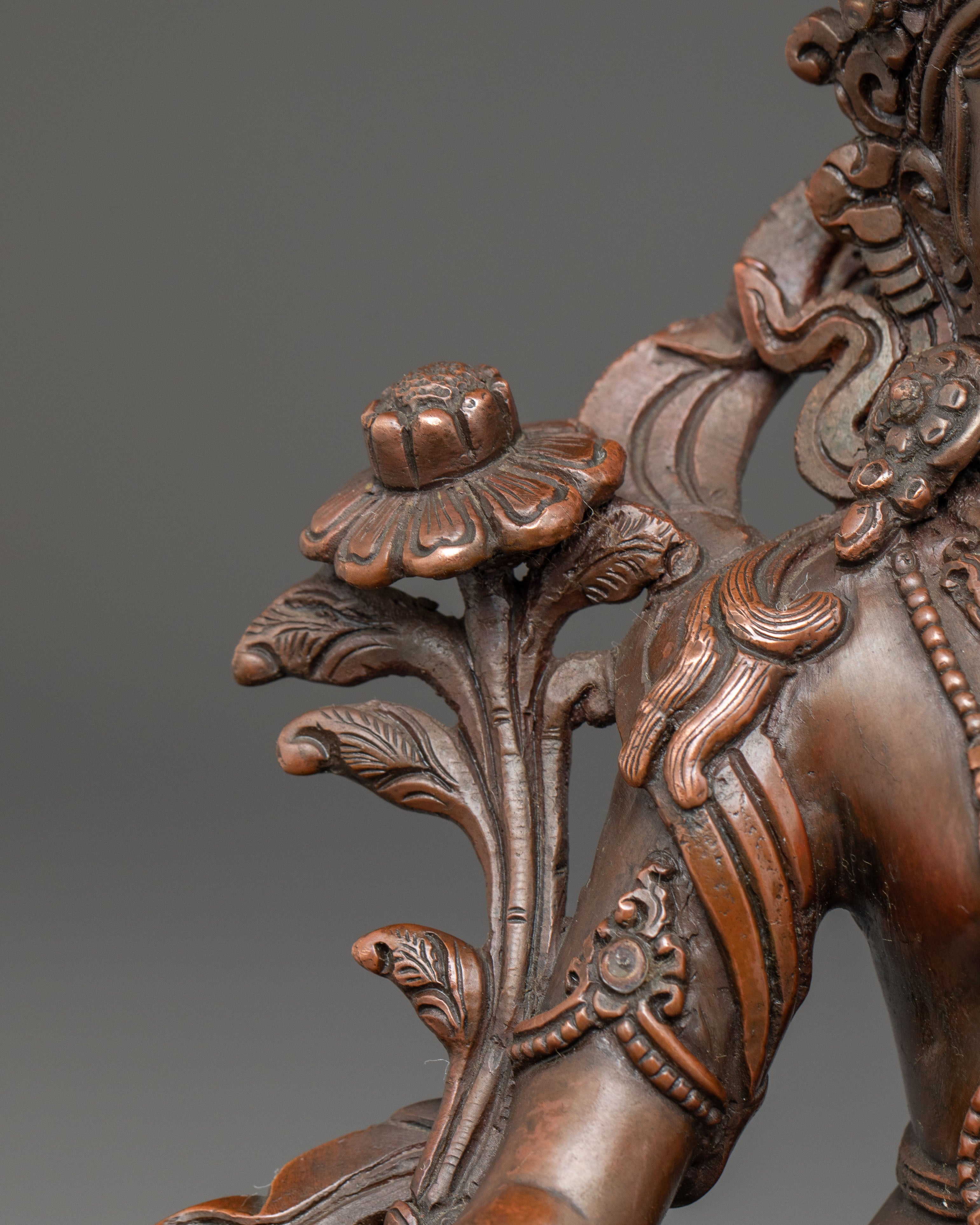 Healing Goddess White Tara Copper Statue | Bodhisattva of Compassion