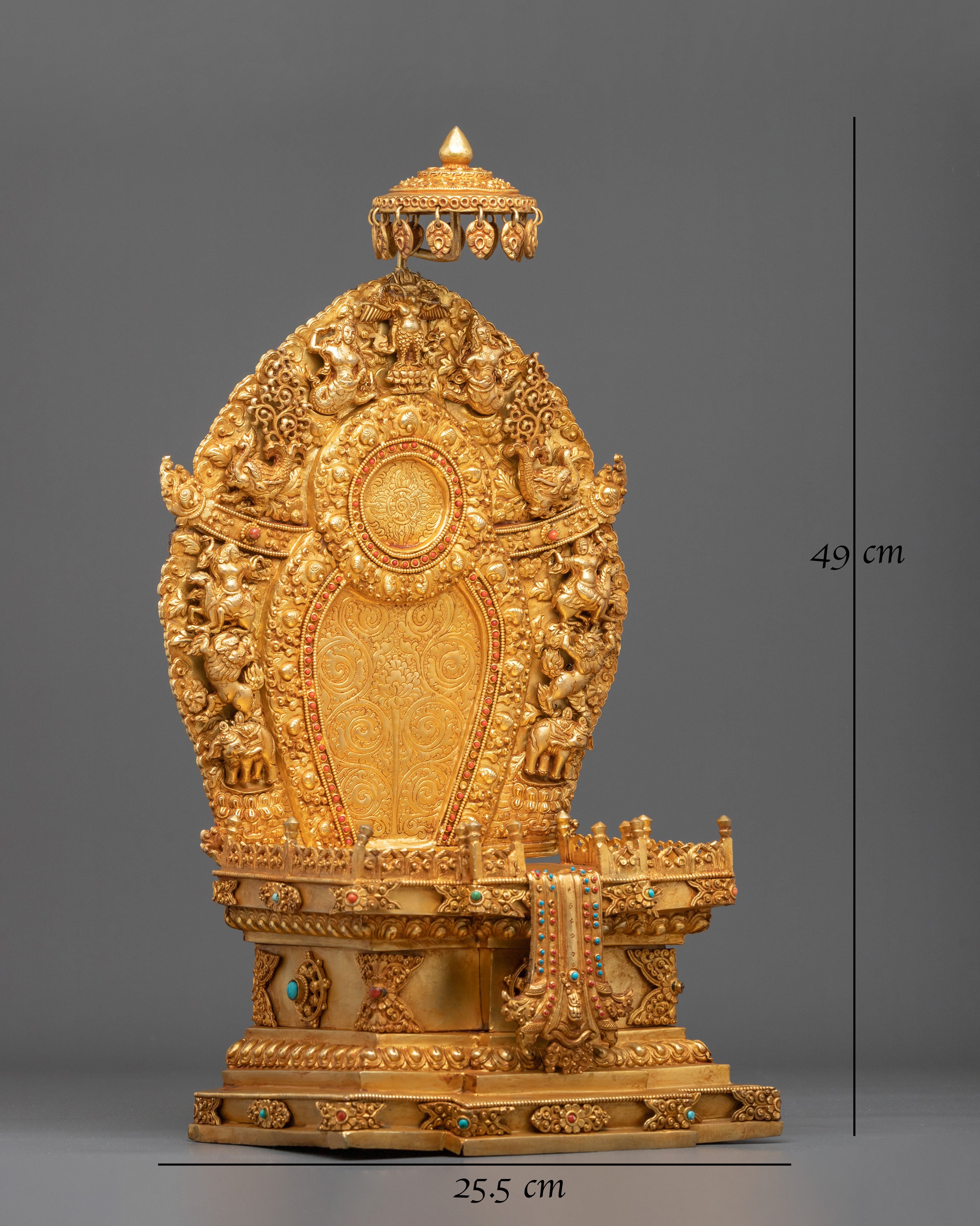 Sacred Throne – 24K Gold Gilded Copper Stature