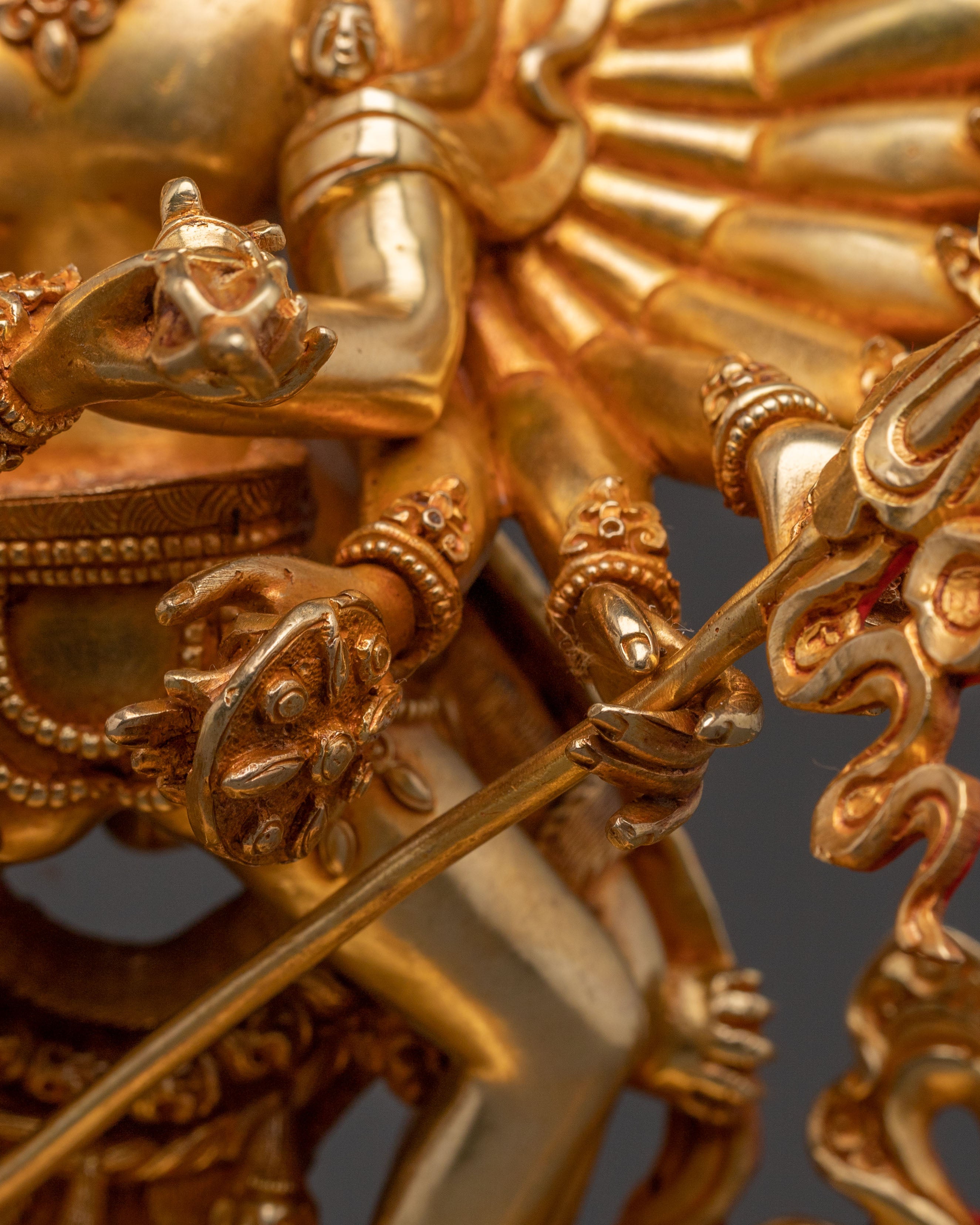 Sacred Statue of Kalachakra - 24K Gold Gilded
