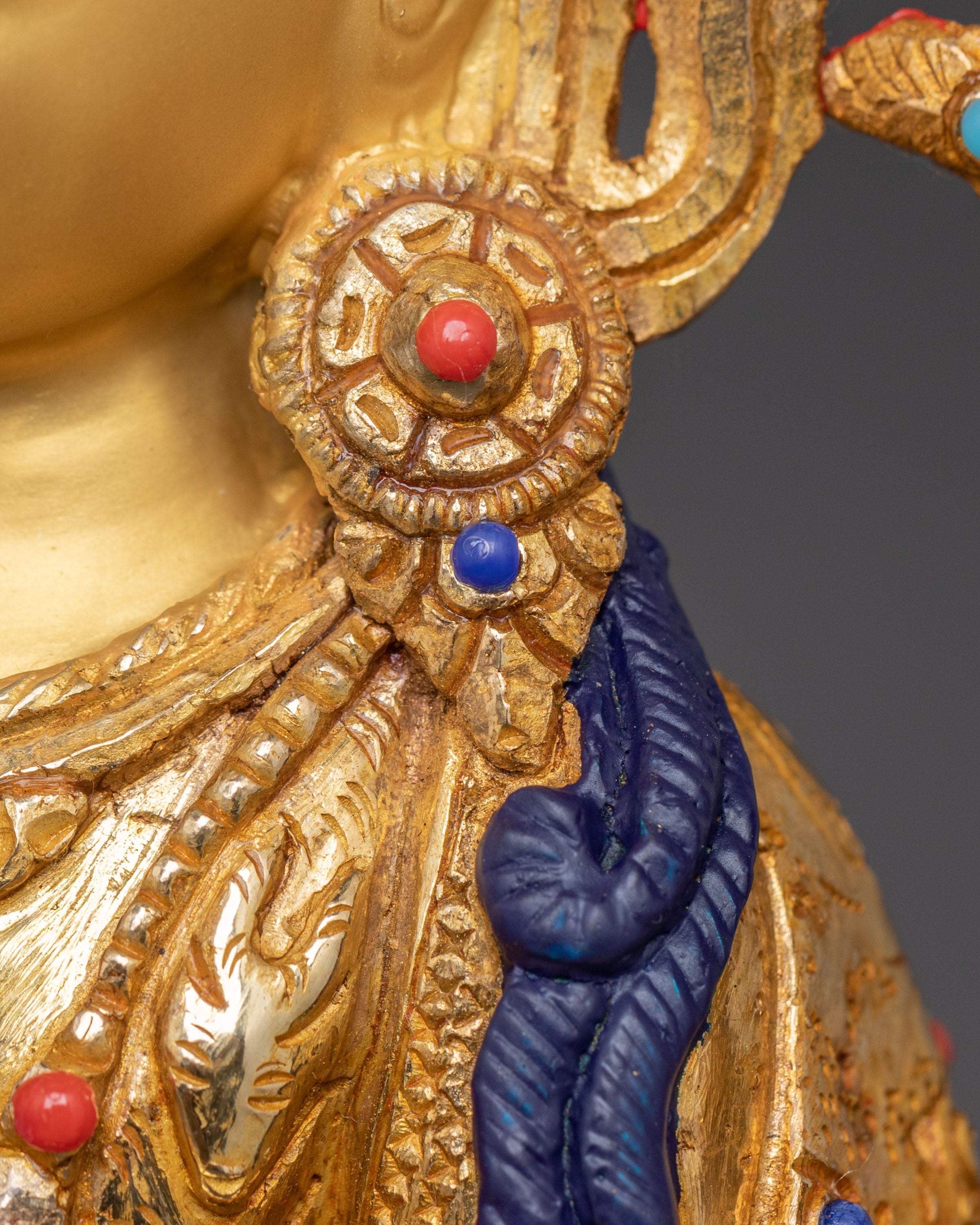 24k Gold Gilded Statue of Chenrezig Bodhisattva - Exquisite Copper Art