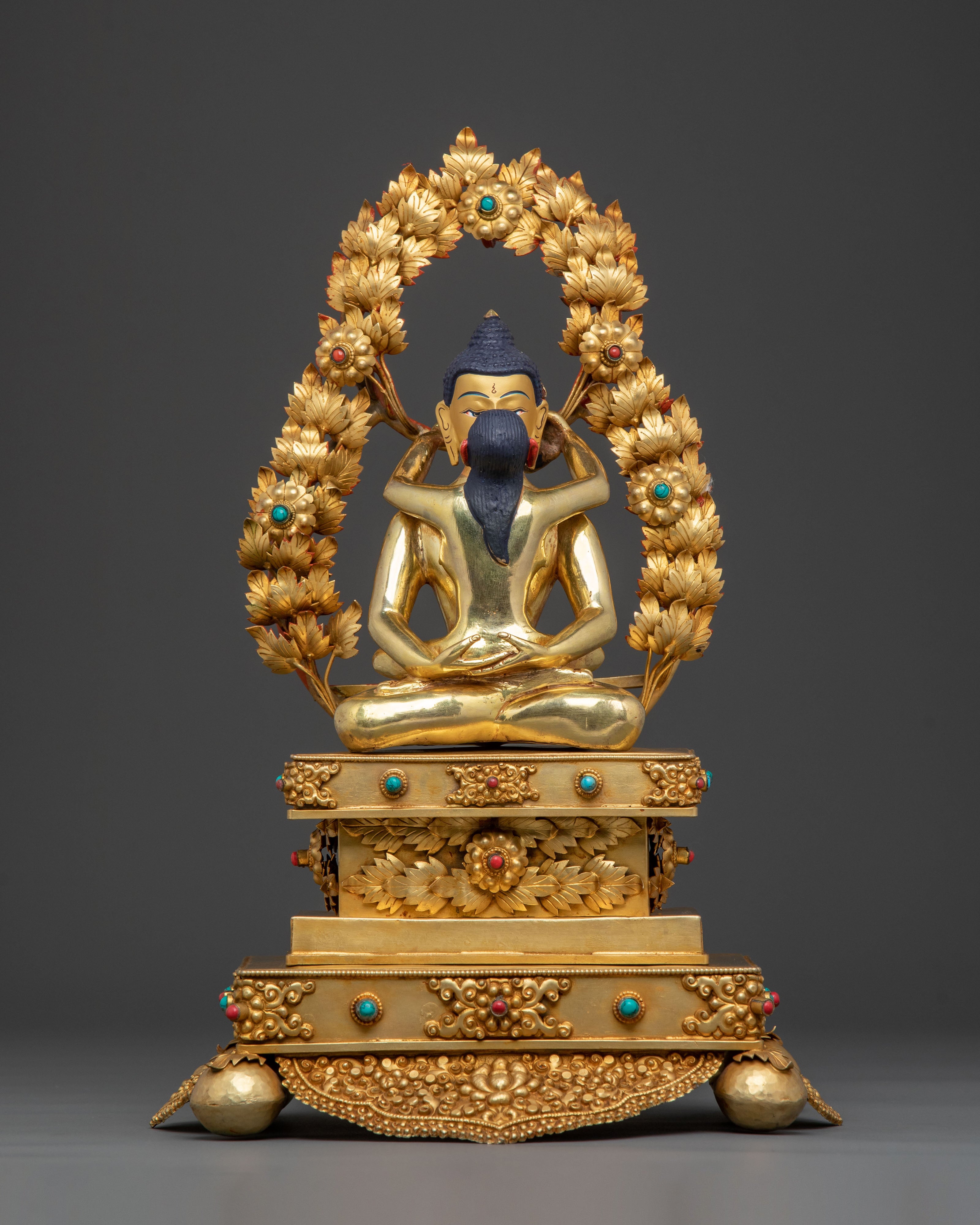 Samantabhadra Statue with Consort on Throne