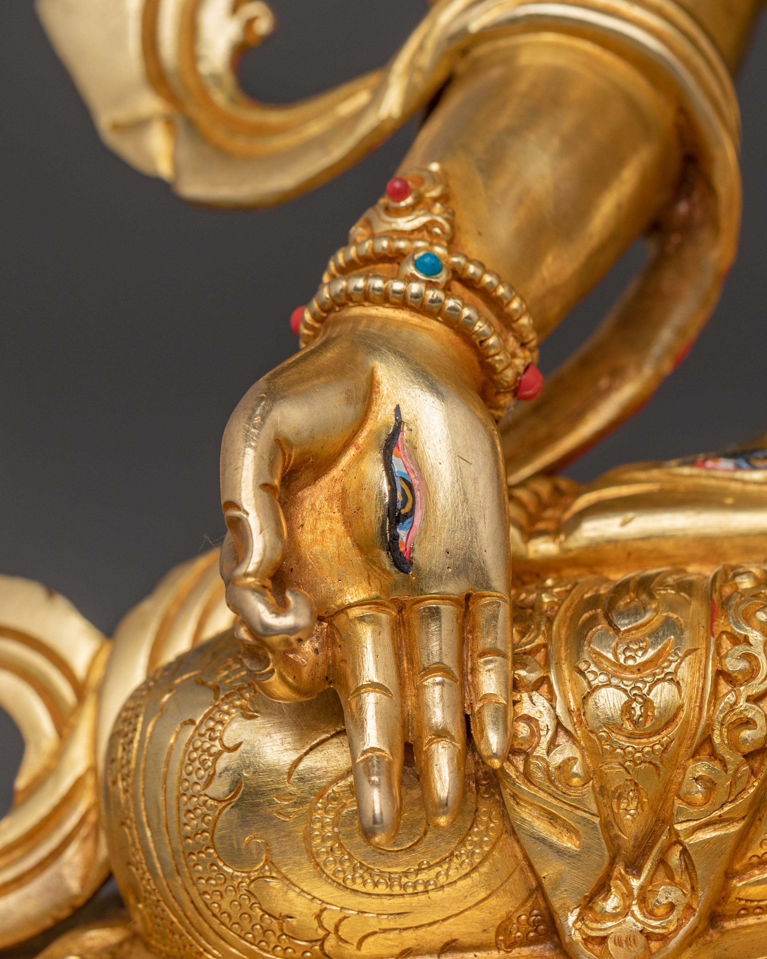 Radiant Golden Statue of White Tara | Copper Handcrafted Sculpture