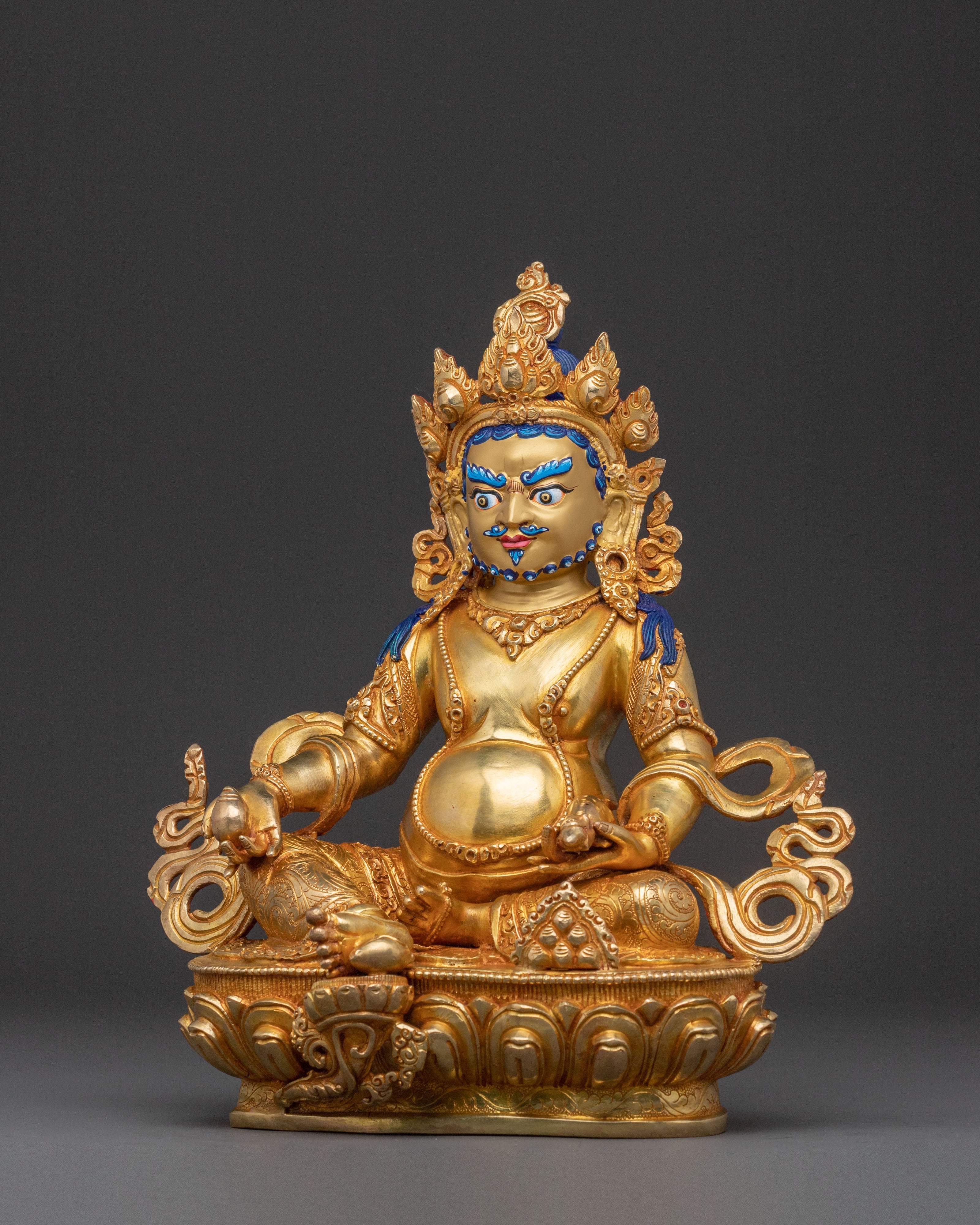 Dzambhala Statue Guardian of Wealth – Hand-Gilded Serenity