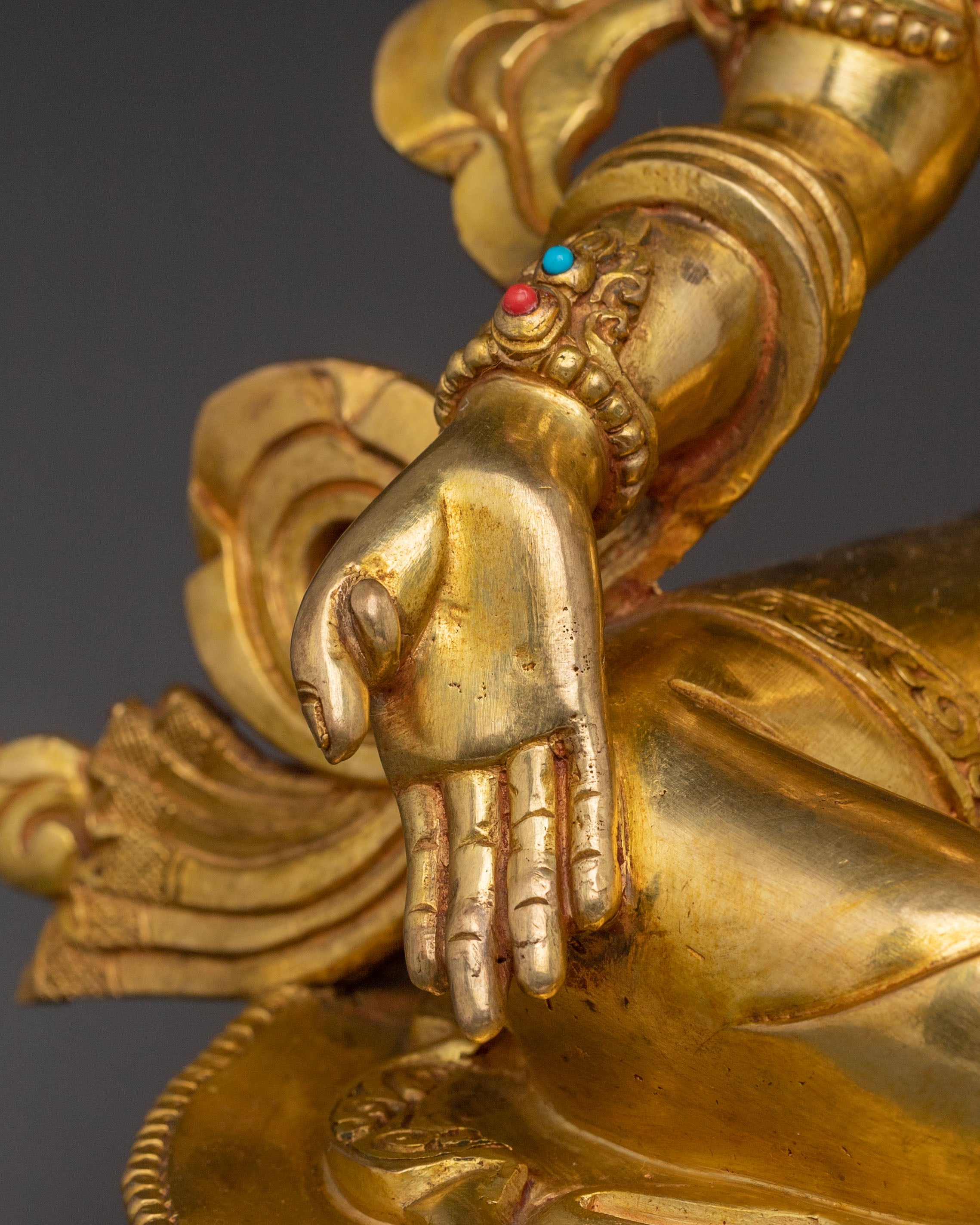 Green Tara Statue | Handcrafted 24K Gold Gilded