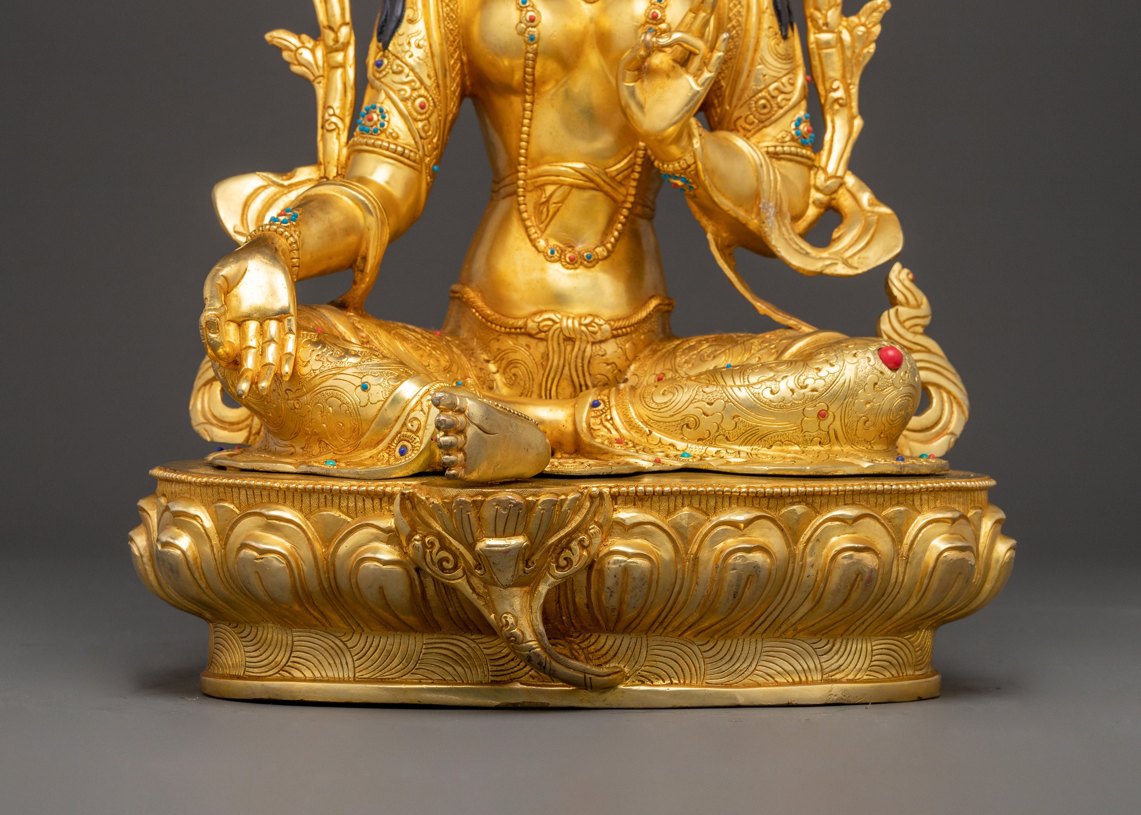 Green Tara Protector Goddess Statue
