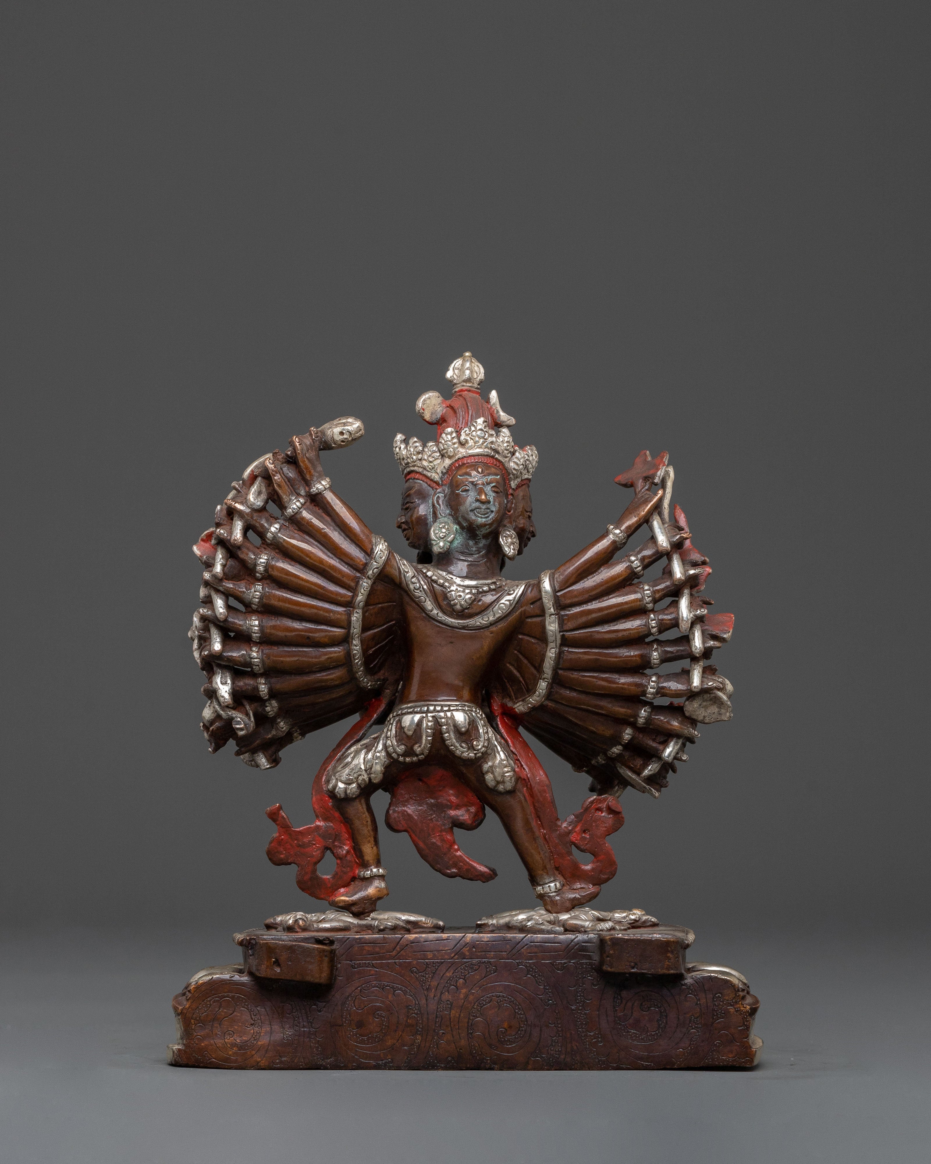Chakrasamvara: Handcrafted Oxidized Copper Figurine