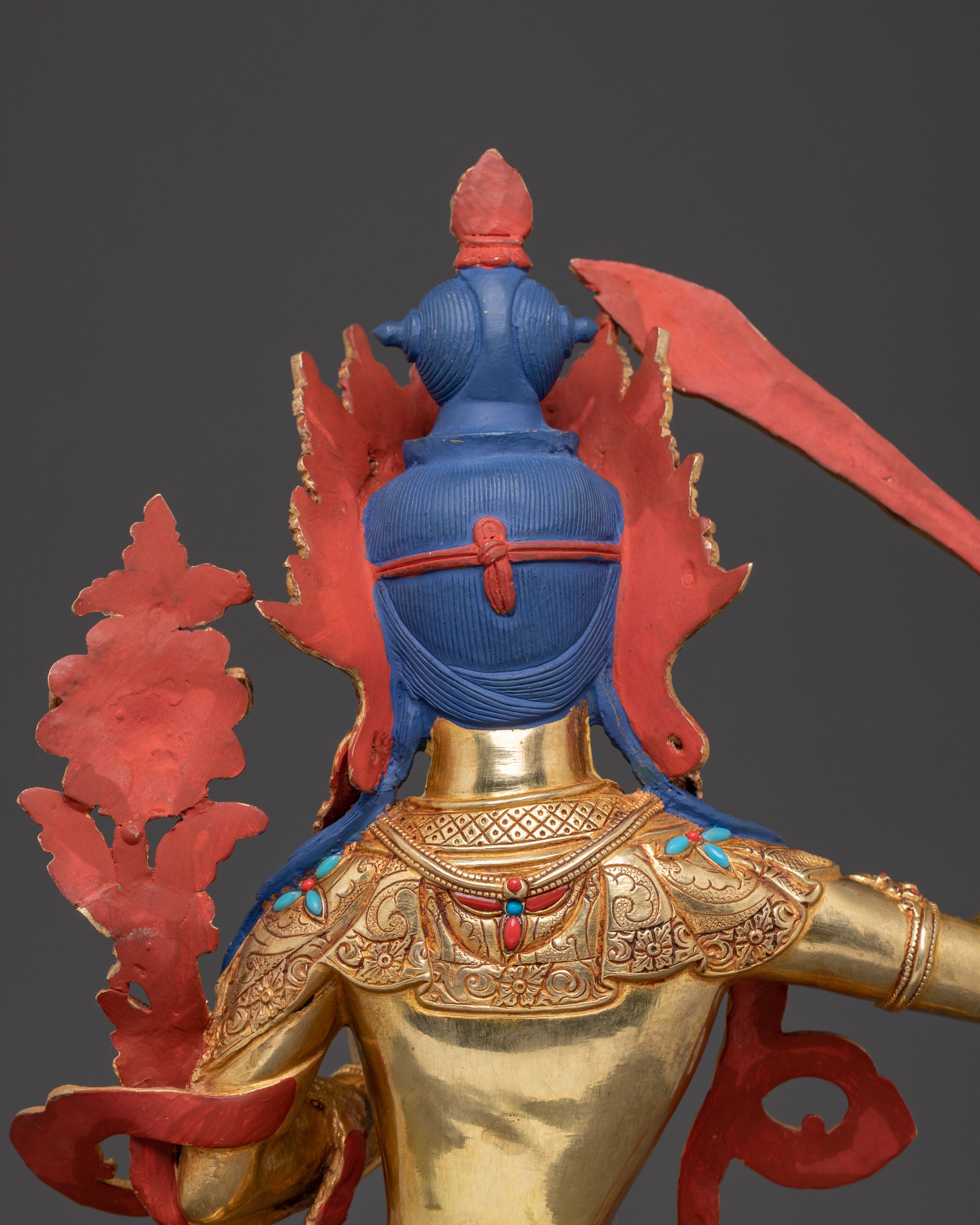 Exquisite Wisdom and Intellect Bodhisattva Manjushri Statue – Crystal & 24K Gold Statue