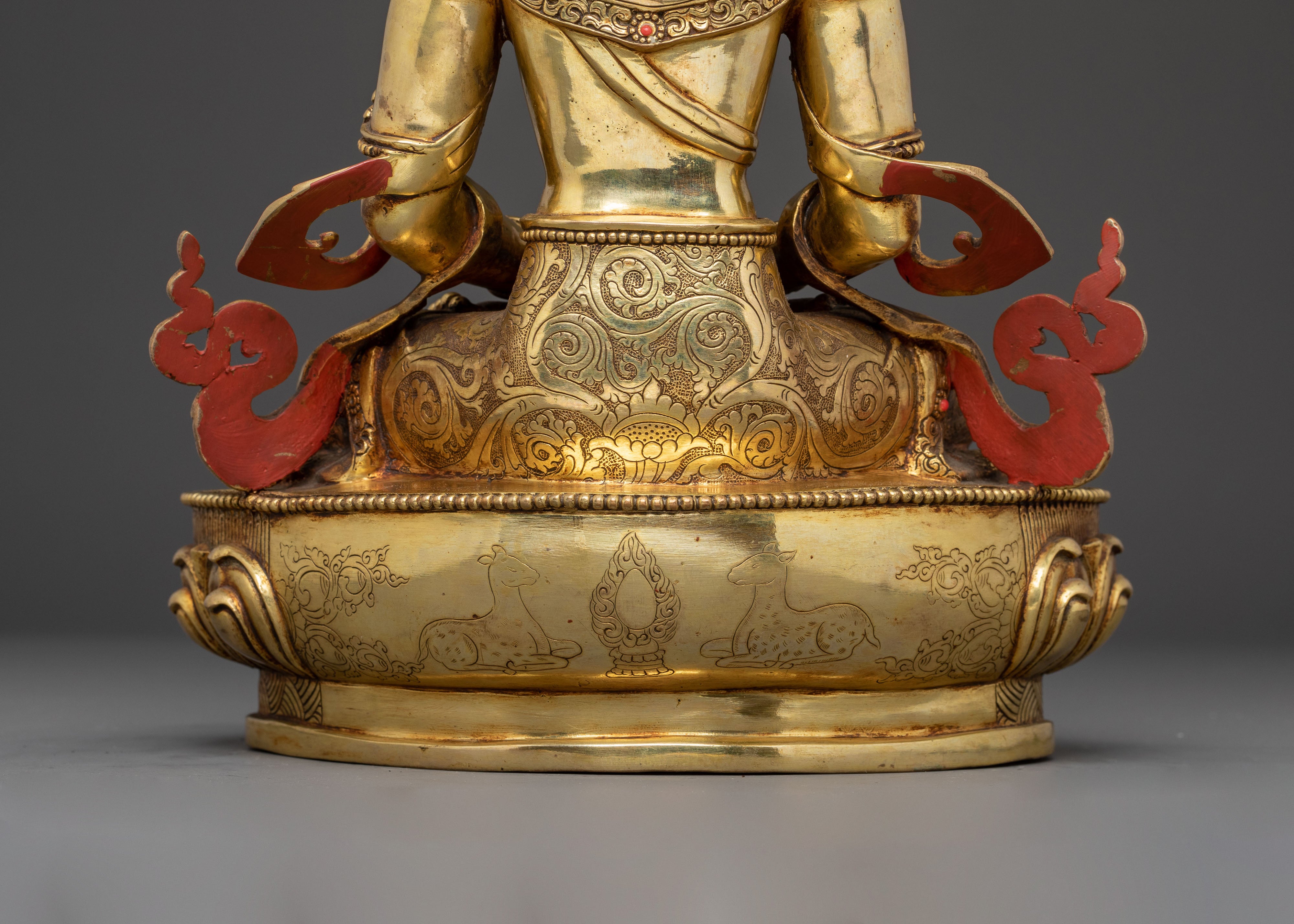 Golden Amitayus Handcrafted Statue | Tibetan Longevity Deity