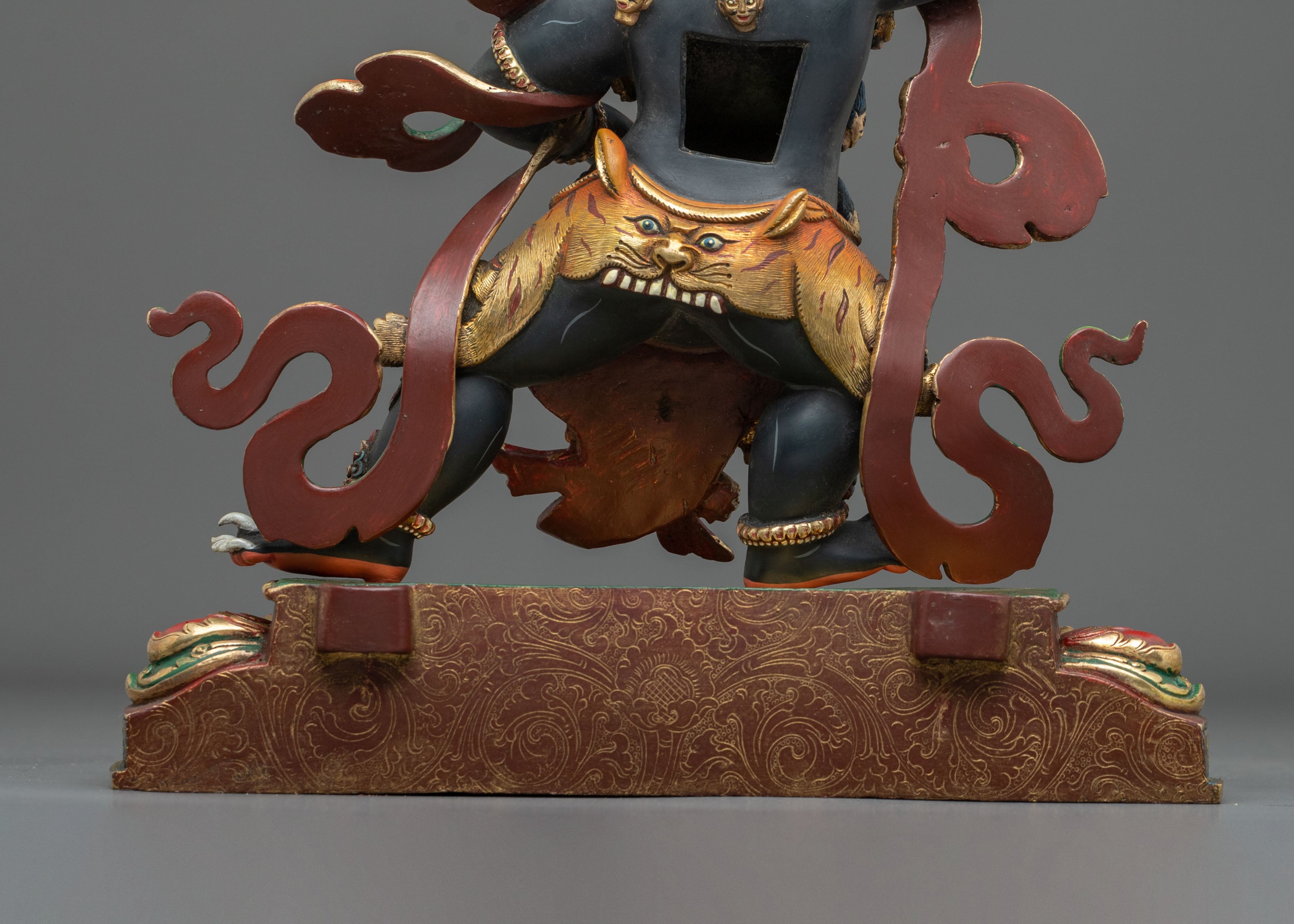Black Manjushri Copper Statue | Wisdom Deity Buddhist Sculpture