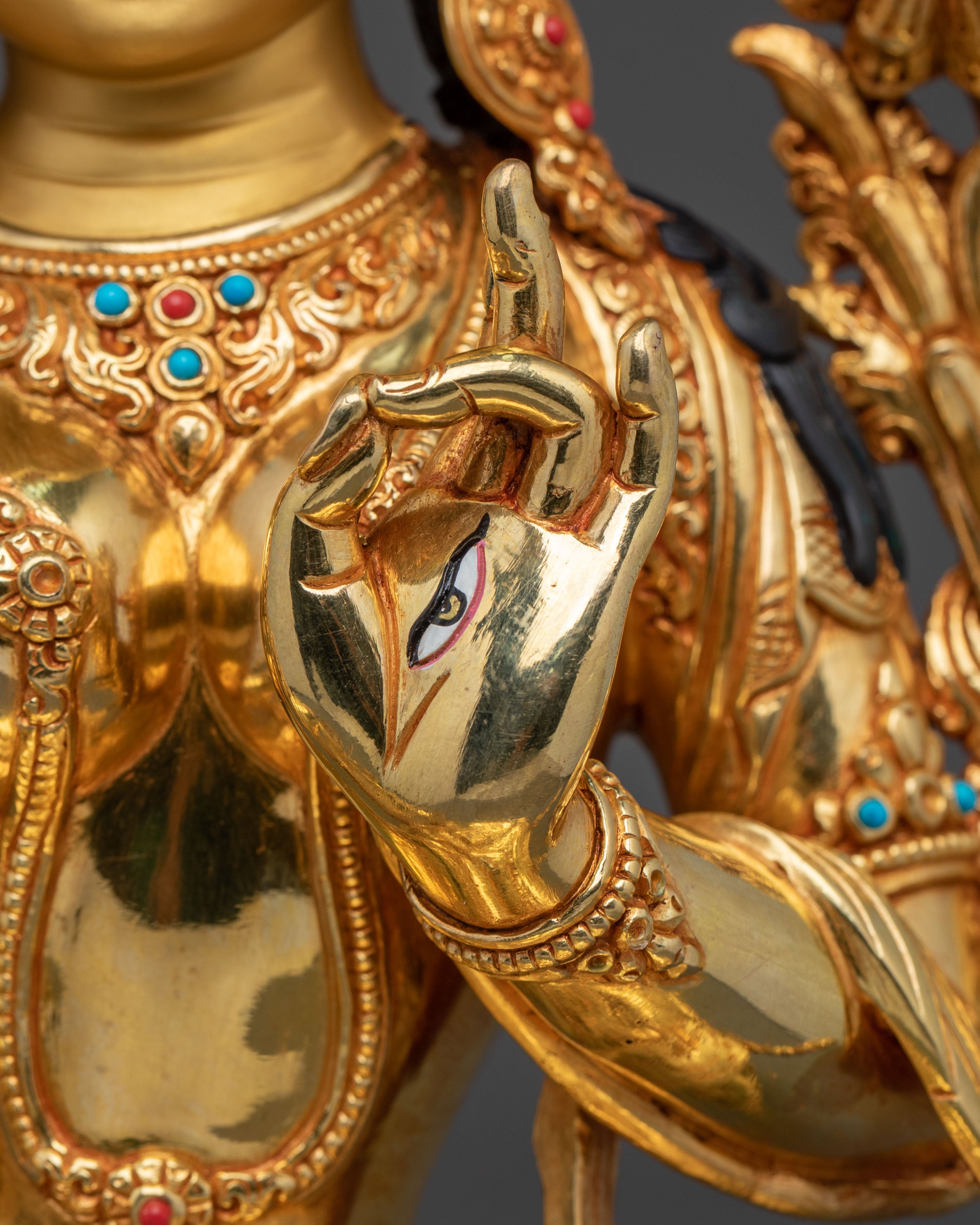 Sacred Long Life Deity White Tara Statue | Tibetan Artwork