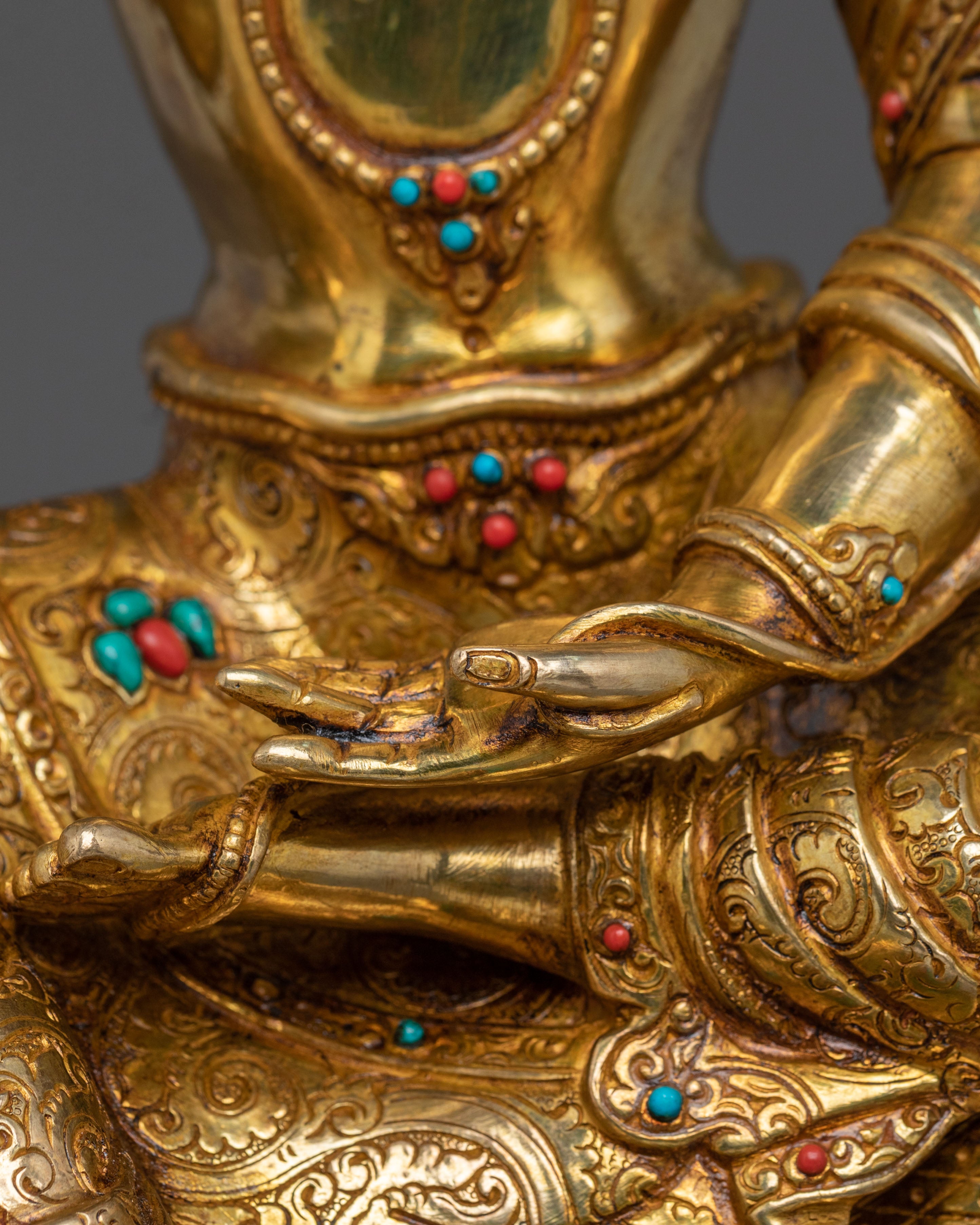 Samantabhadra Sculpture | 24K Gold Gilded Figurine