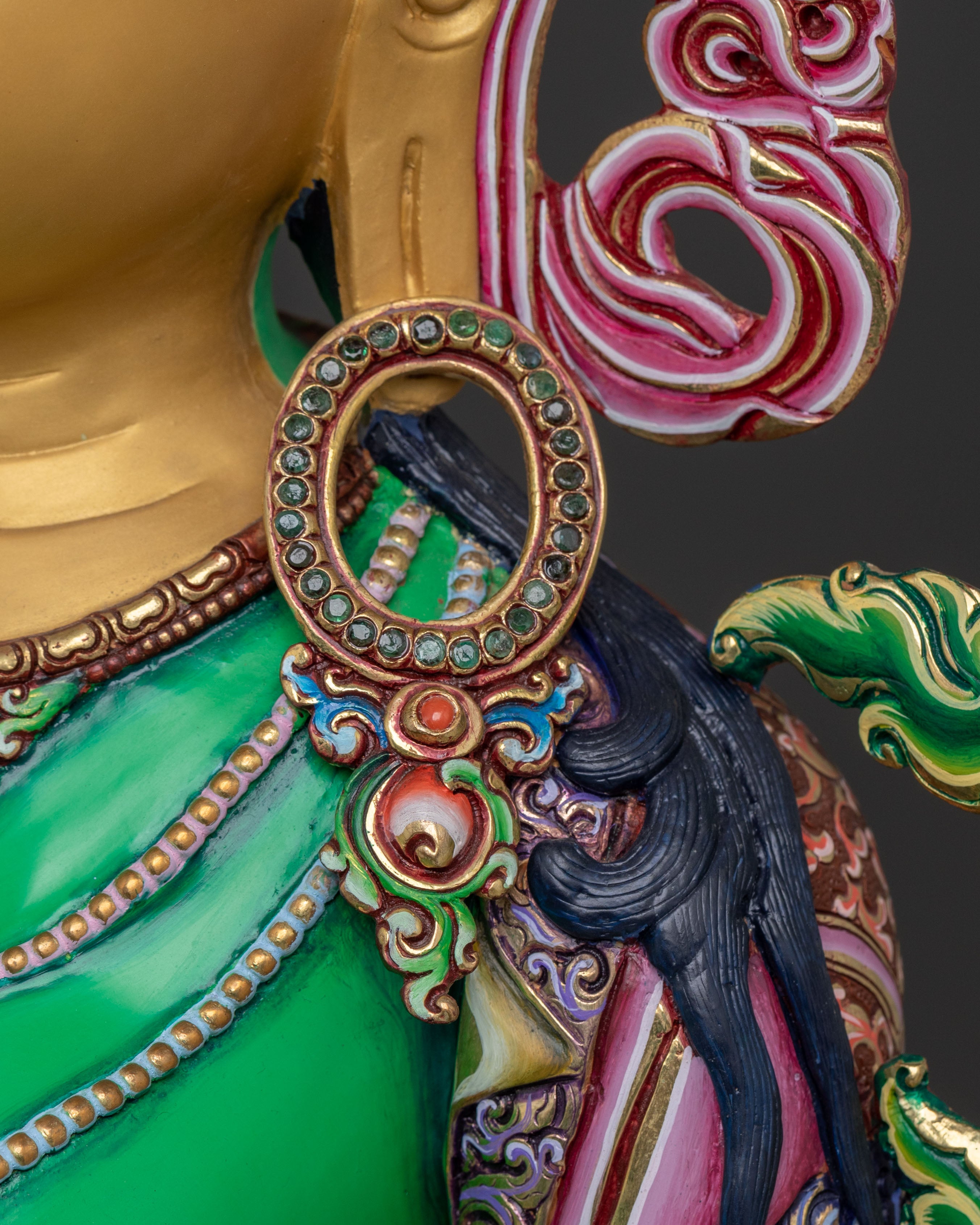 Swift Grace: Green Tara | 24K Gold Gilded Statue